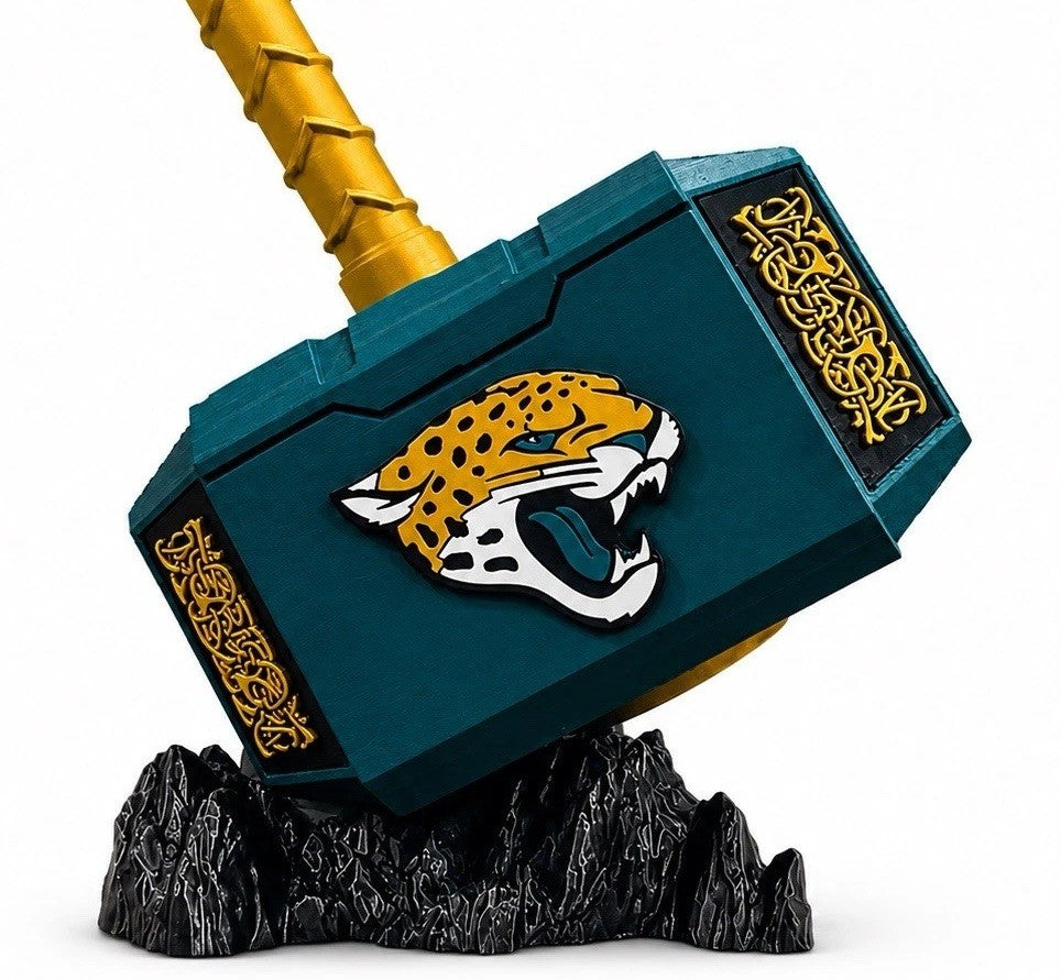 Jacksonville Jaguars 13” Thor Hammer NFL INSPIRED Unique Fan Gifts Man Cave
