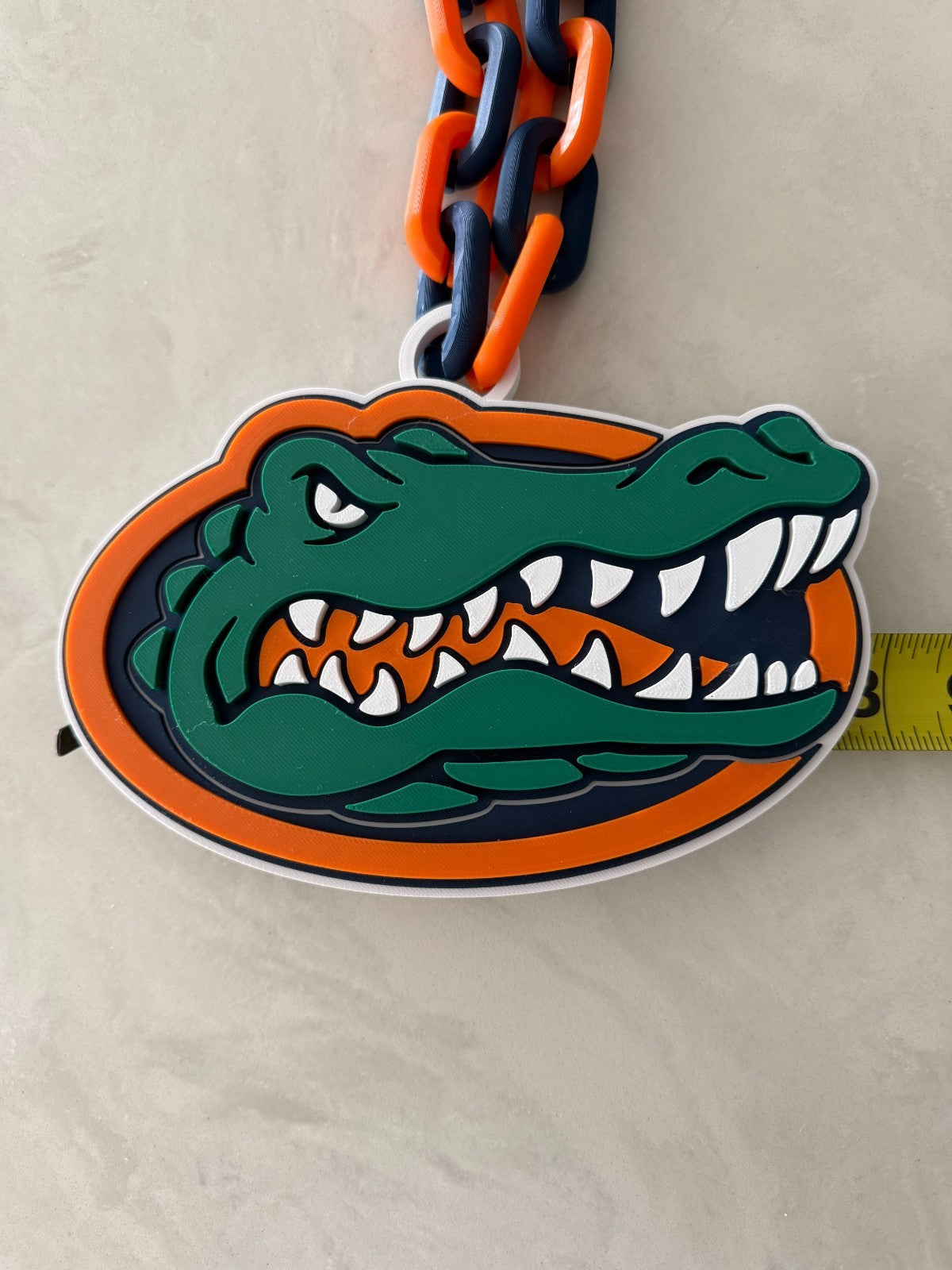 Florida Gators Logo Necklace Oversized Turnover Chain Handmade 3D Printed