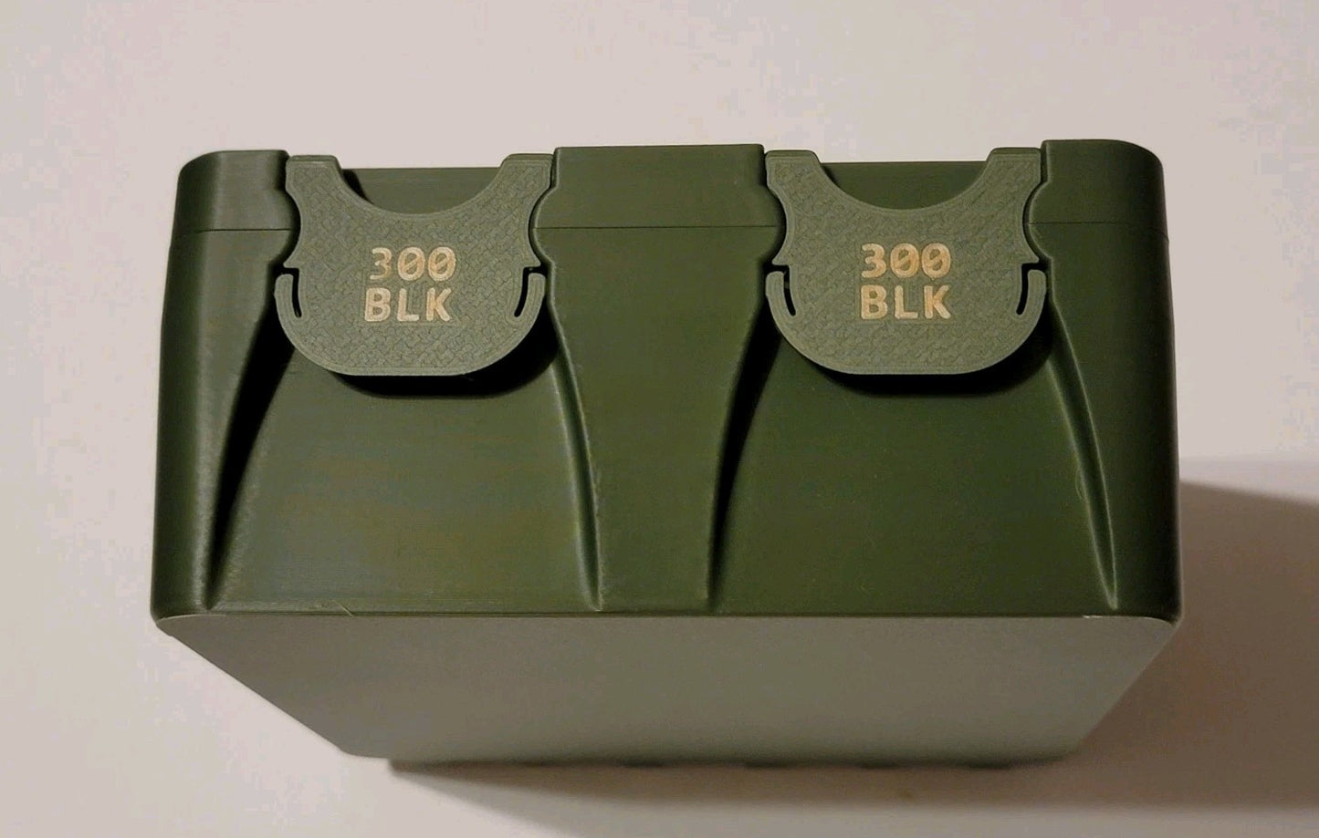 300 Blackout Ammo Box Snap Lock 100 rd 3D Printed Large Can Olive Green Gold Pla