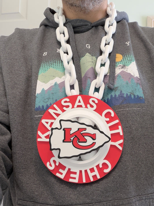 Kansas City Chiefs Spinning Hype Fan Chain Necklace
