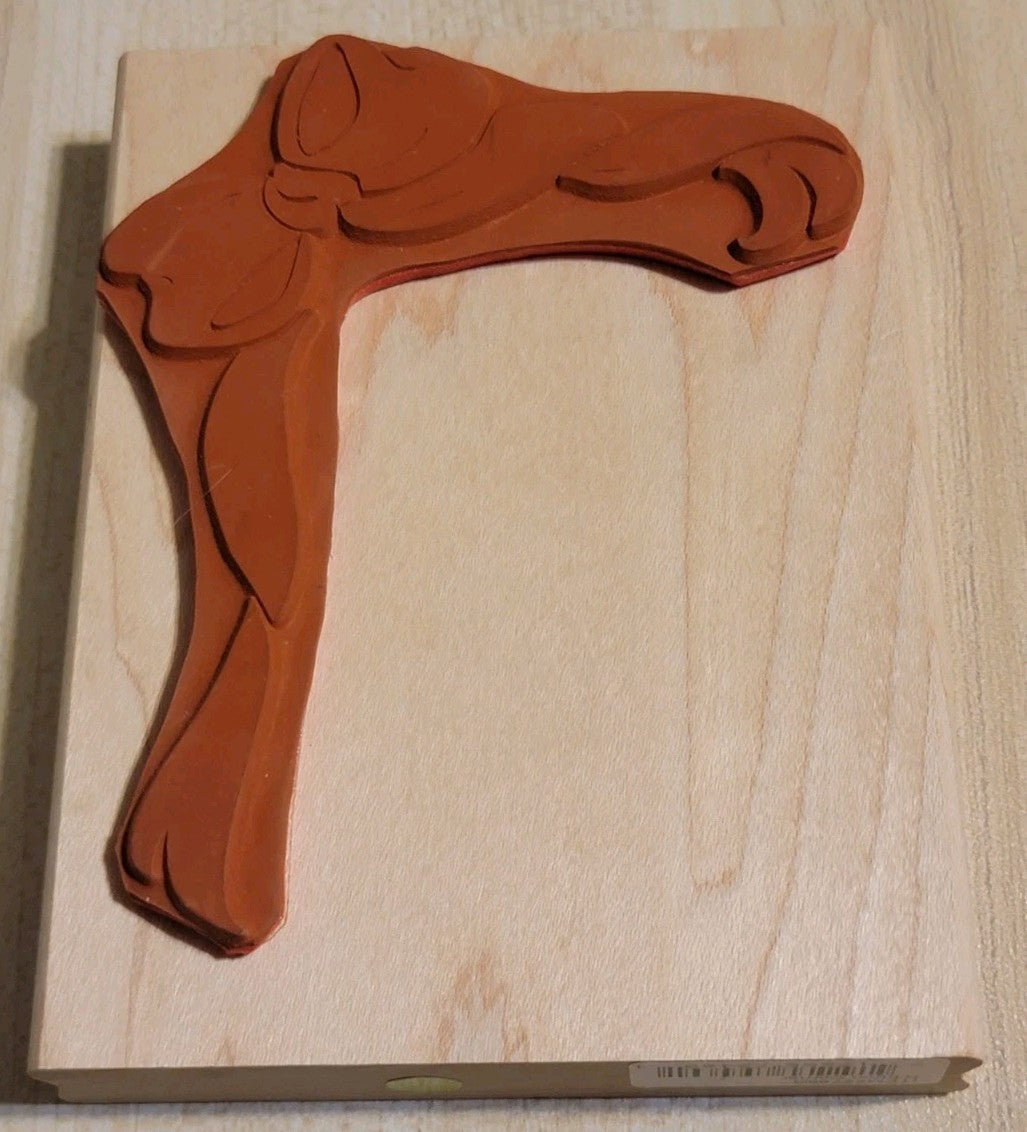 Rubber Stampede Ribbon Corner Wood Stamp Z799G 1997