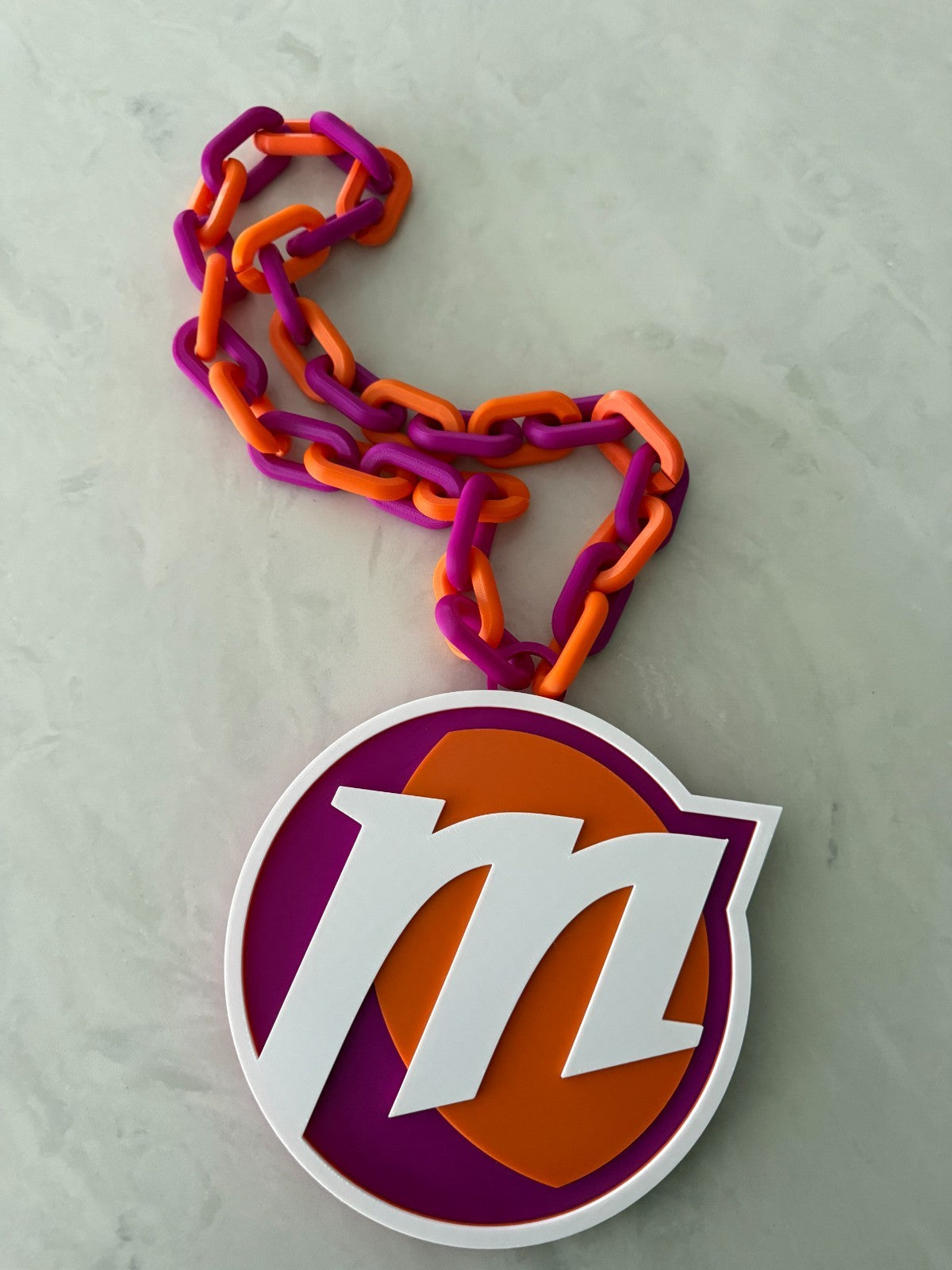 Phoenix Mercury Oversized Necklace, Hype Chain WNBA Handmade 3D Printed
