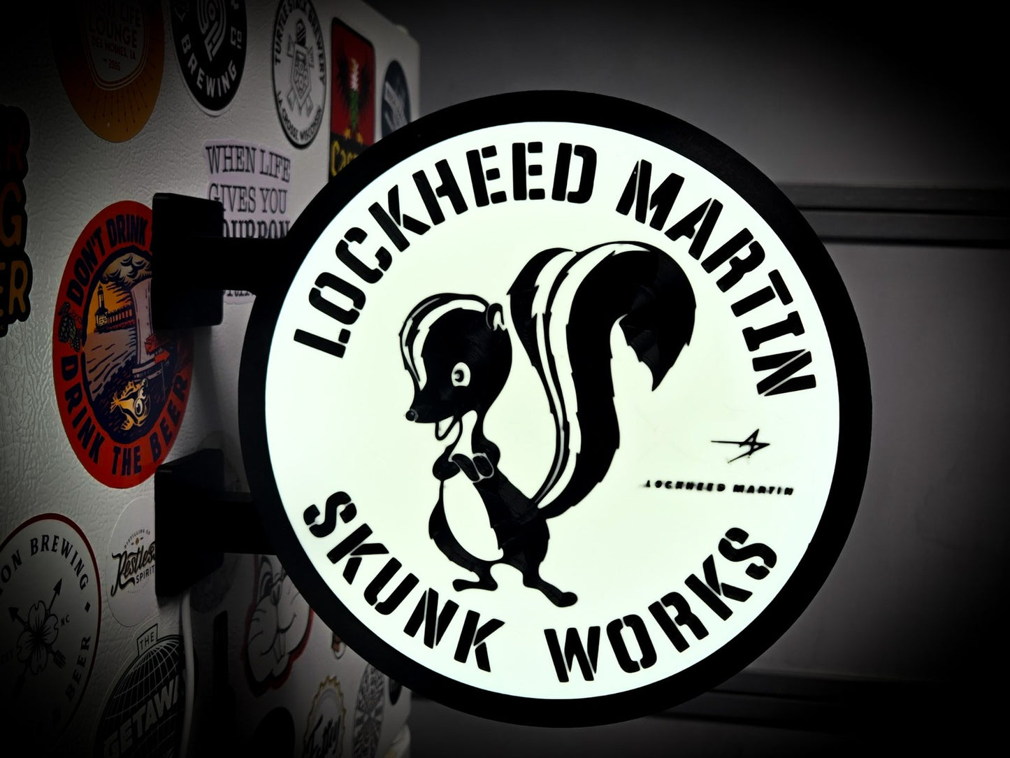 LOCKHEED MARTIN SKUNK WORKS 12 Inch Light Box LED Sign 3D Printed Wall Decor