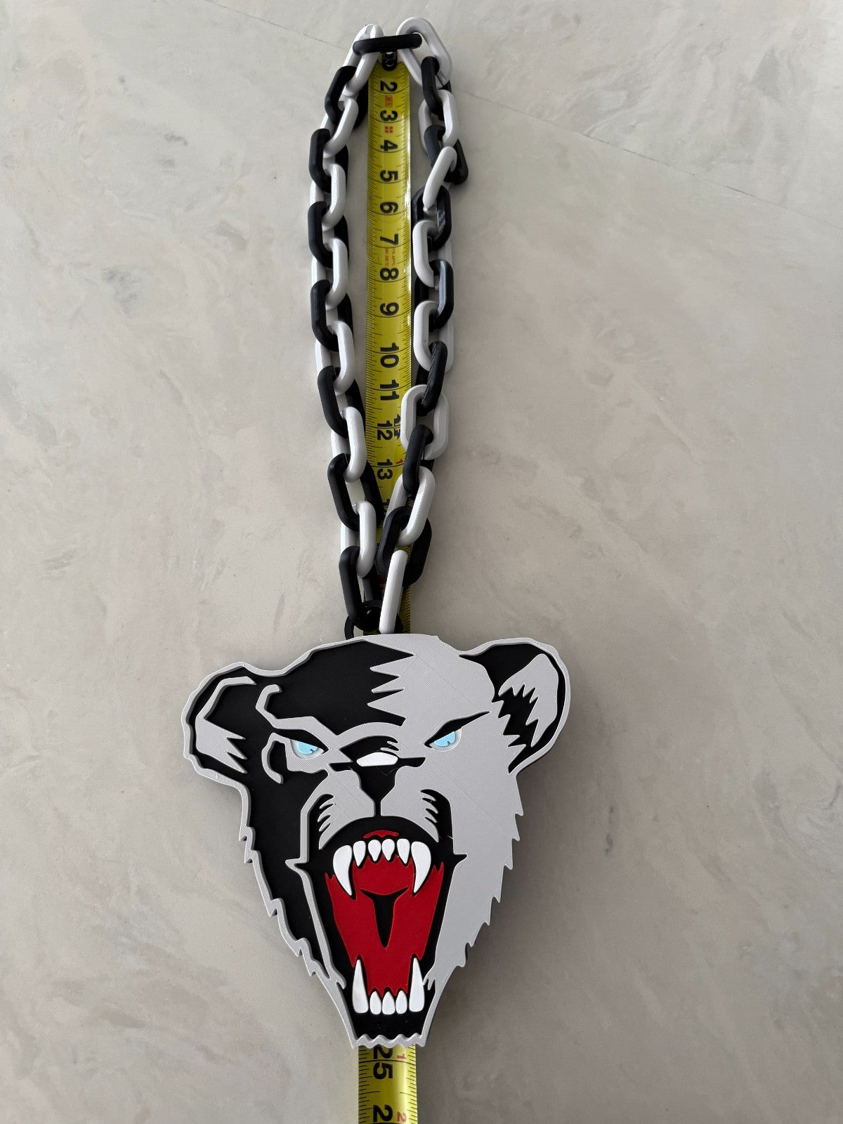 Maine Black Bears Oversized Necklace, Hype Turnover Chain Handmade 3D Printed