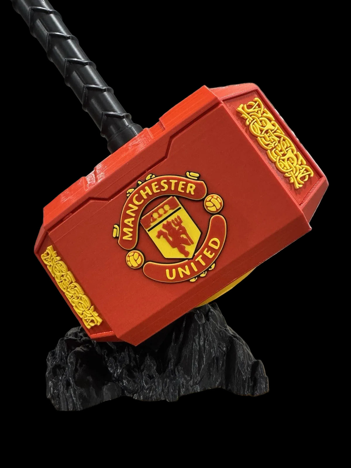 Manchester United Thor Hammer & Rock Stand Man Cave Office Gift Soccer Red Devil