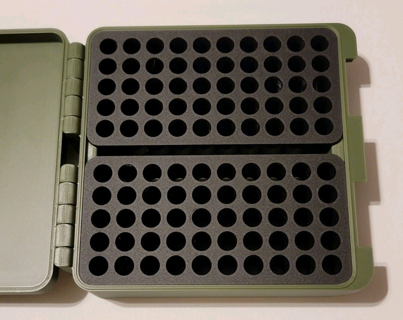 38 Special Ammo Box Snap Lock 100 rd 3D Printed Large Can Olive Green Gold Pla