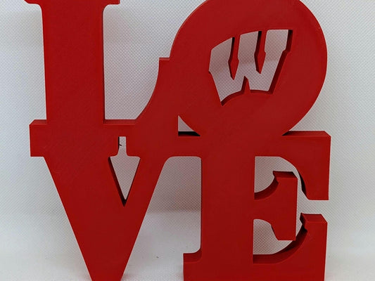 University Of Wisconsin Badgers Love Park Sign 3D Printed Wall Sign