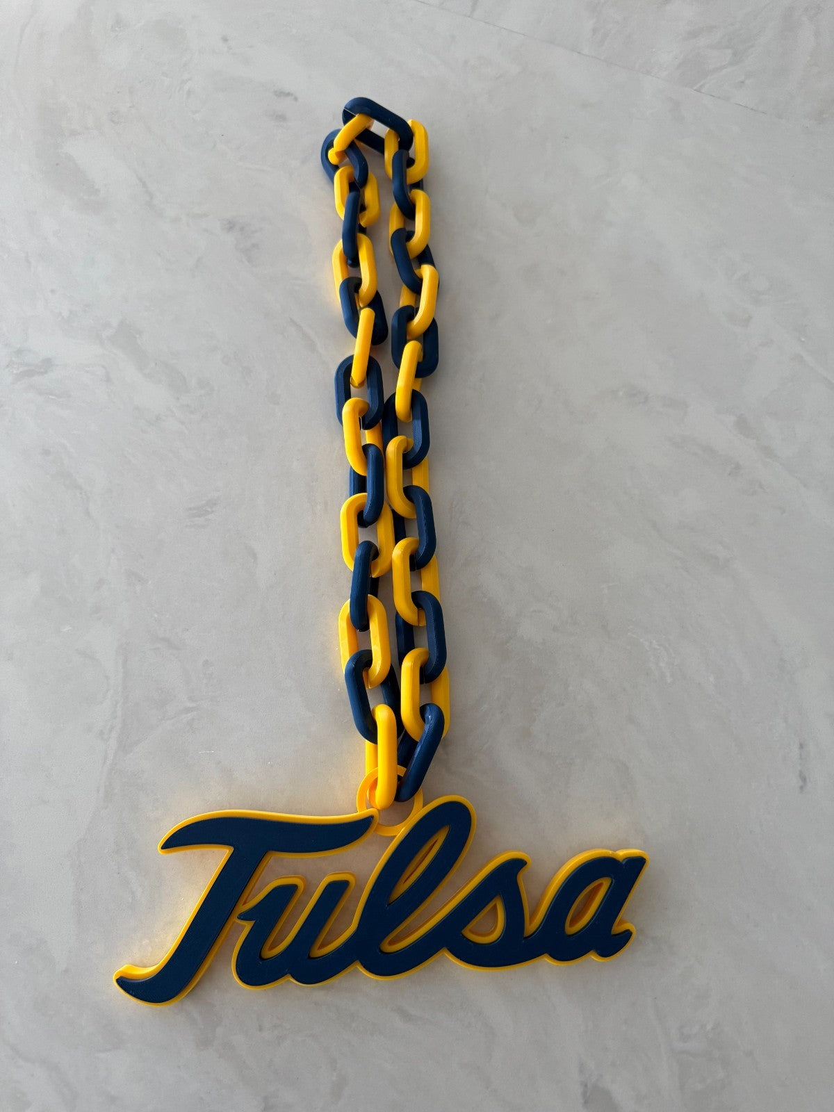 Tulsa Golden Hurricane Oversized Necklace Turnover Chain HandMade 3D Printed