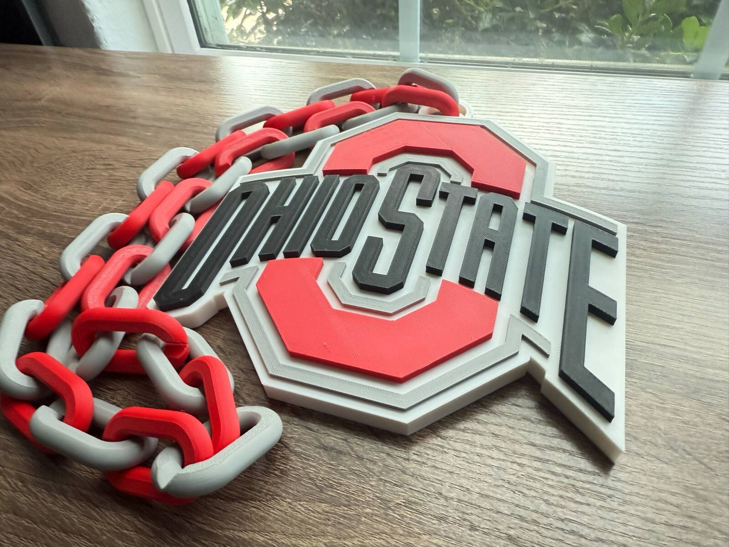 Ohio State Buckeyes Oversized Necklace,  Sports Chain [Made To Order]