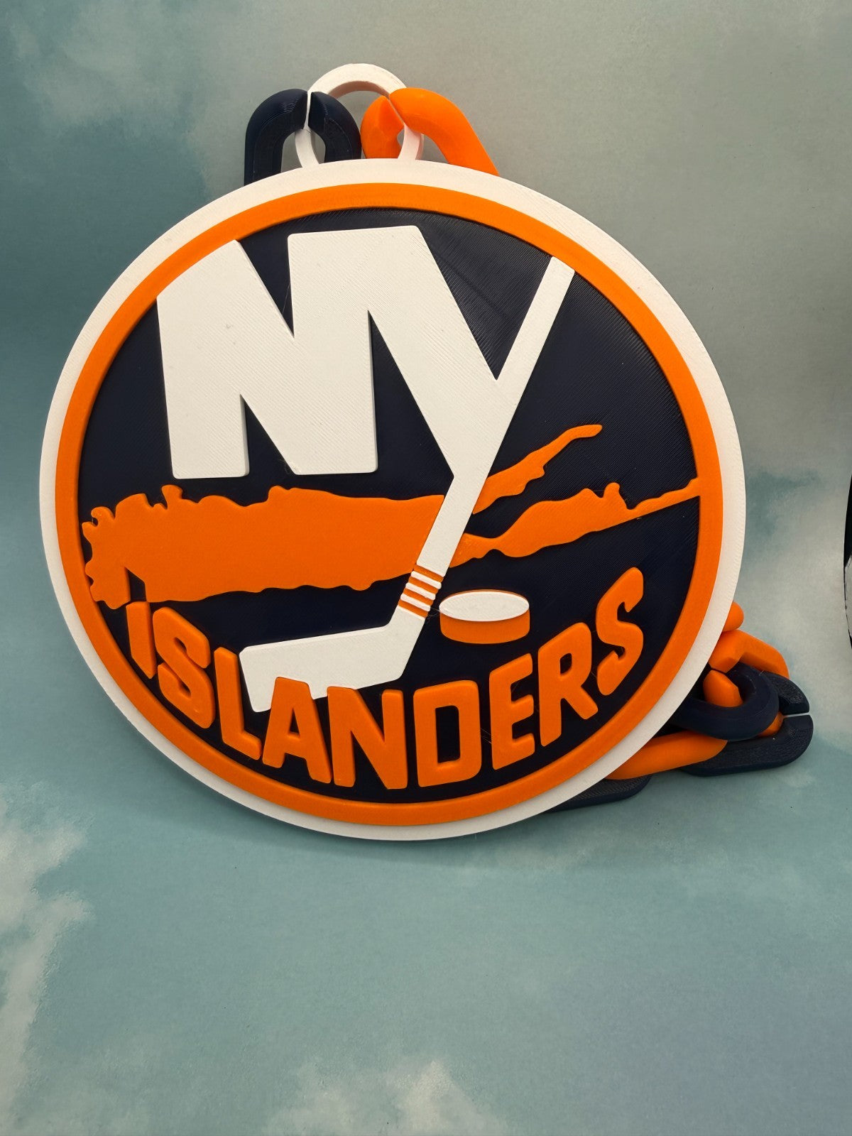 New York Islanders Oversized Necklace, Chain "Hit em  First"