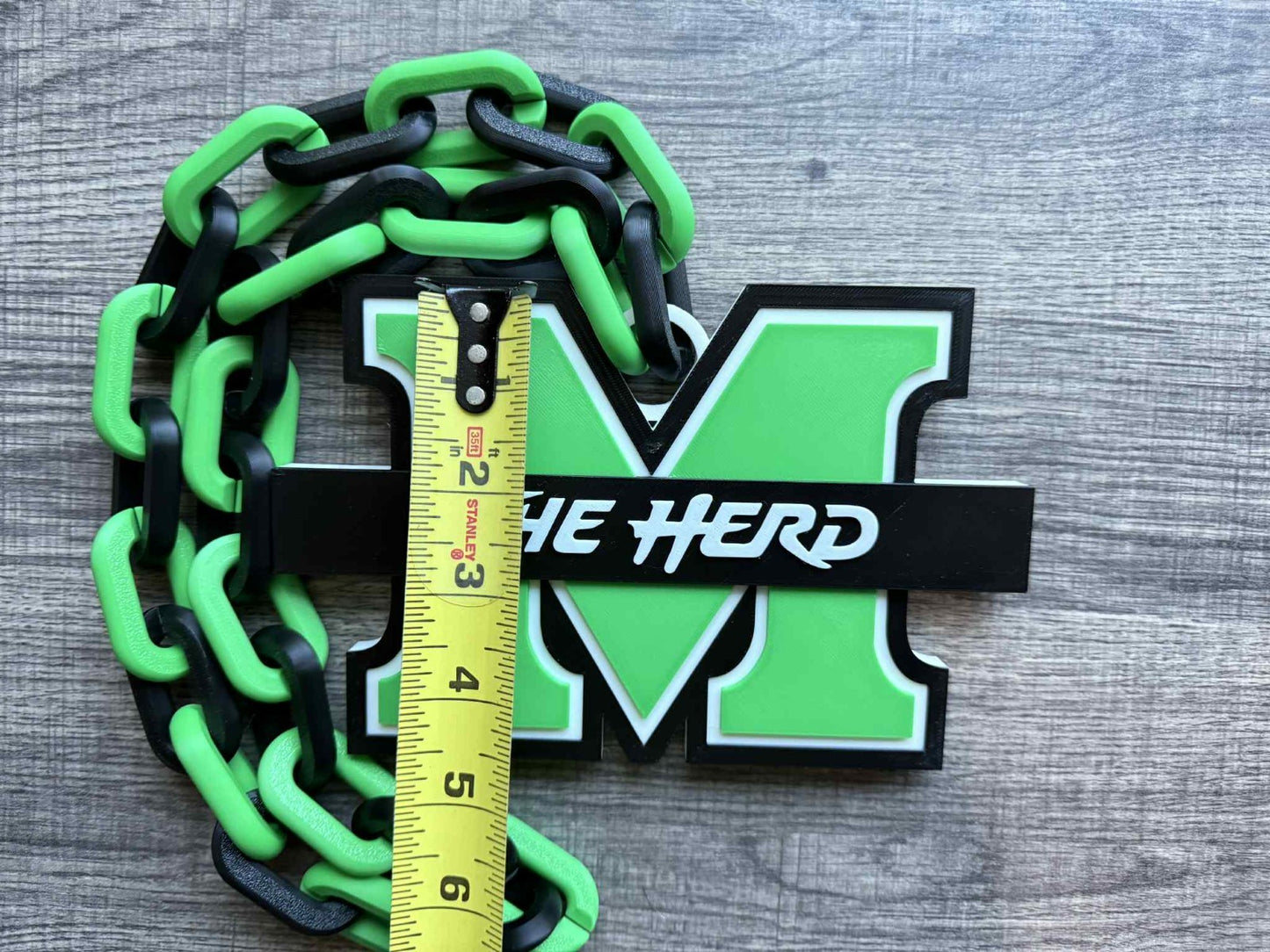 Marshall Thundering Herd Logo Oversized Necklace, Hype Chain