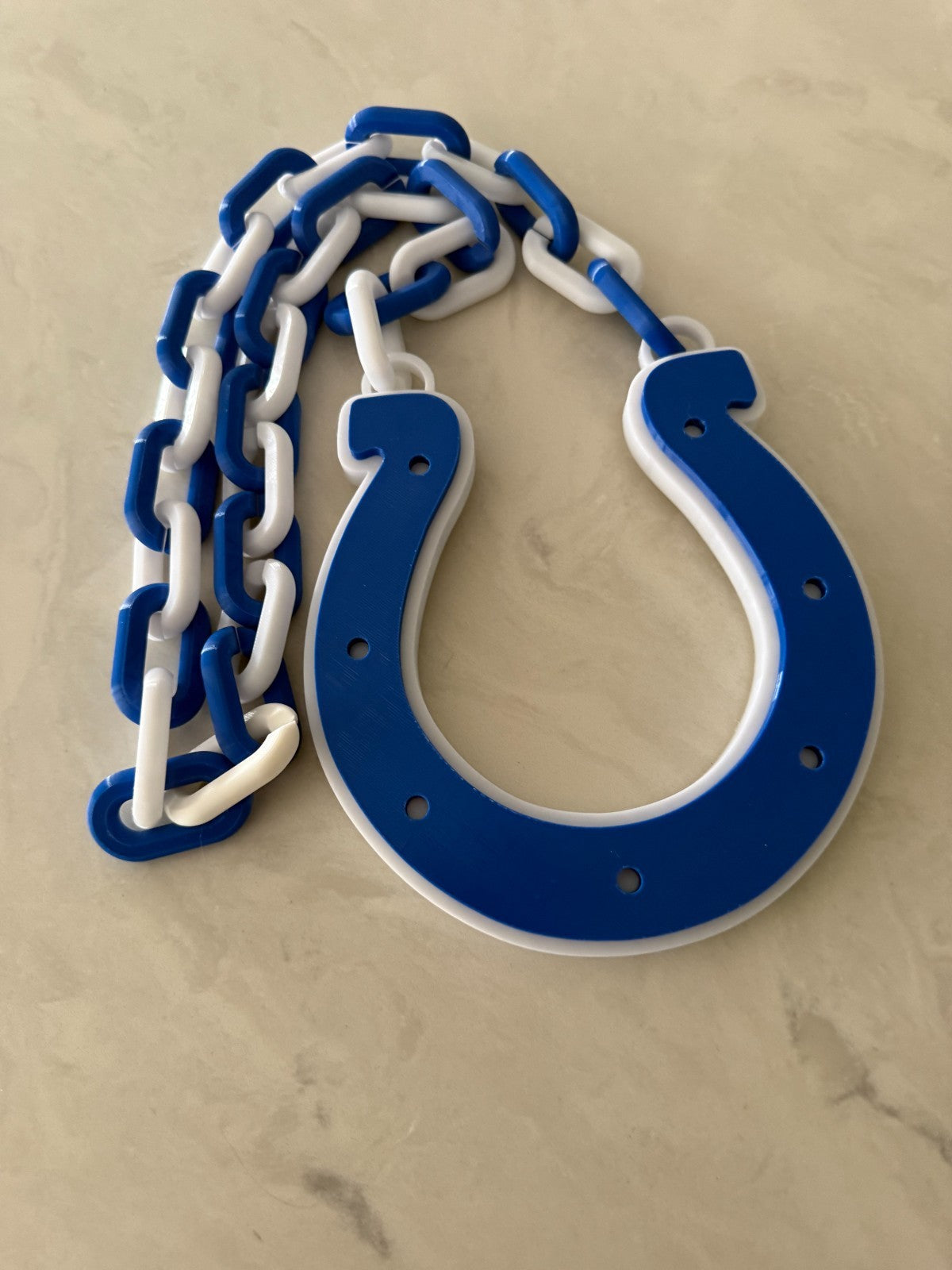 Indianapolis Colts Oversized Logo Necklace Pendant Chain Handmade 3D Printed
