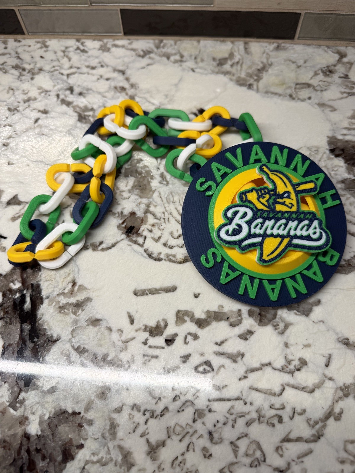 Savannah Bananas Spinner Turnover Chain | 4.75” Pendant | 36” Chain