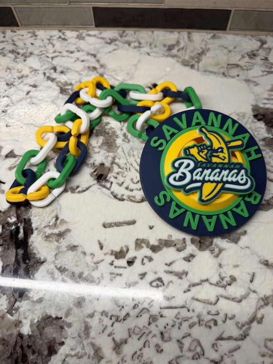Savannah Bananas Spinner Turnover Chain | 4.75” Pendant | 36” Chain