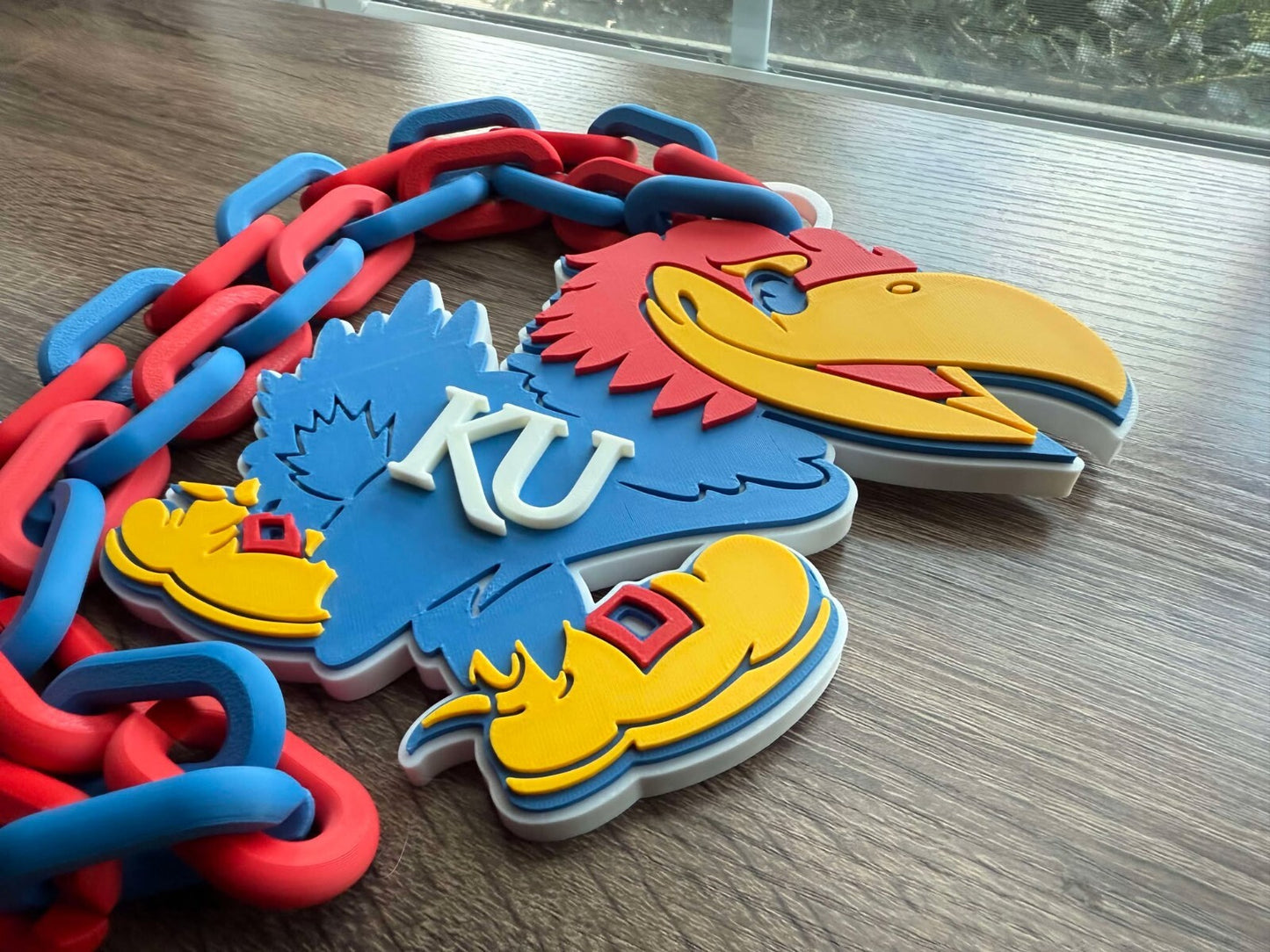 Kansas Jayhawks Oversized Necklace, Pendant Chain