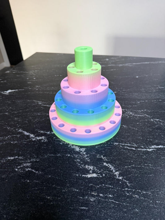 3D Printed Cake Pen Display Stand | Beadable Pen Holder Organizer
