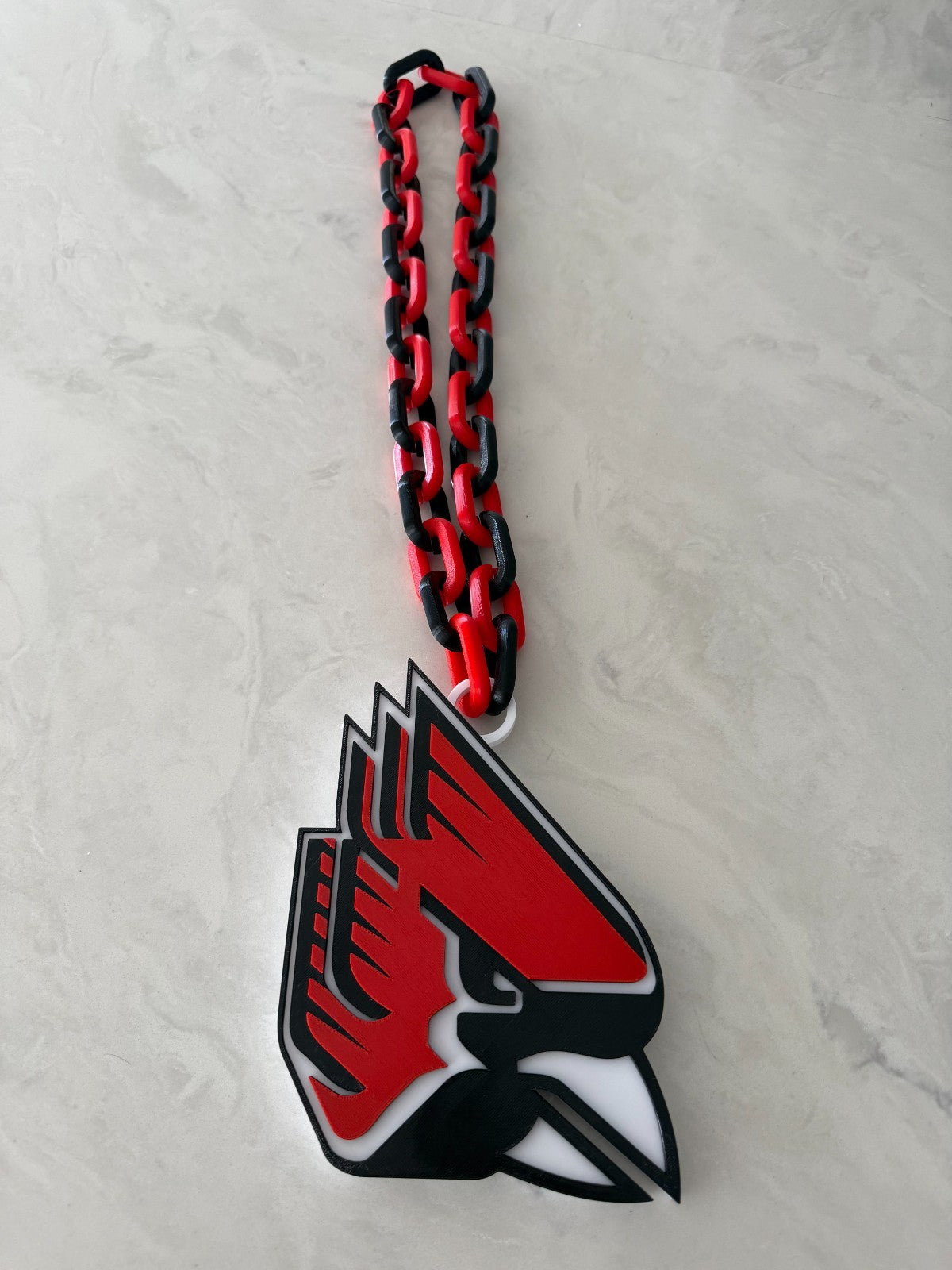 Ball State Cardinals Logo Oversized Necklace Fan Pendant Chain