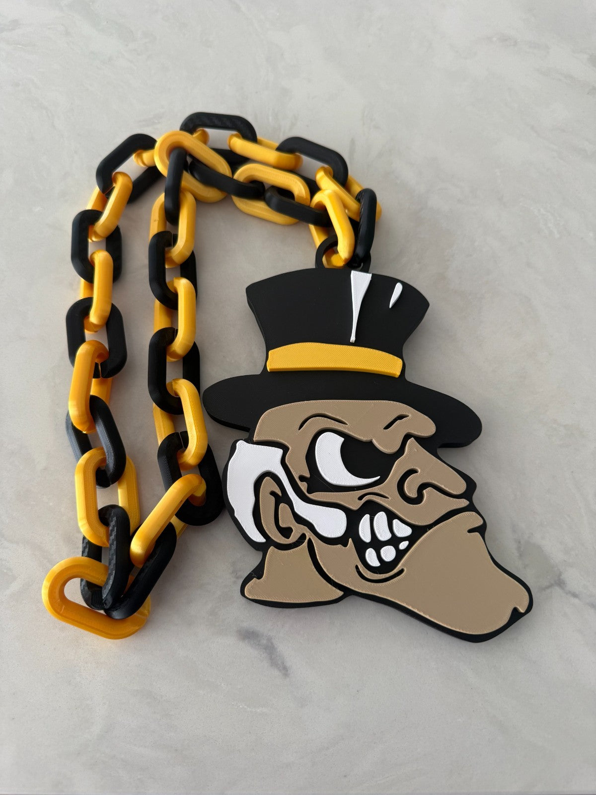 Wake Forest Demon Deacons Logo Oversized Necklace Pendant Chain HandMade 3D