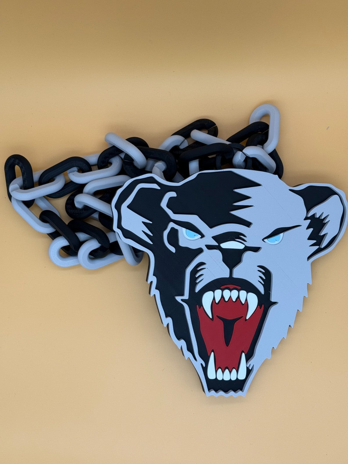 Maine Black Bears Oversized Necklace, Hype Turnover Chain Handmade 3D Printed