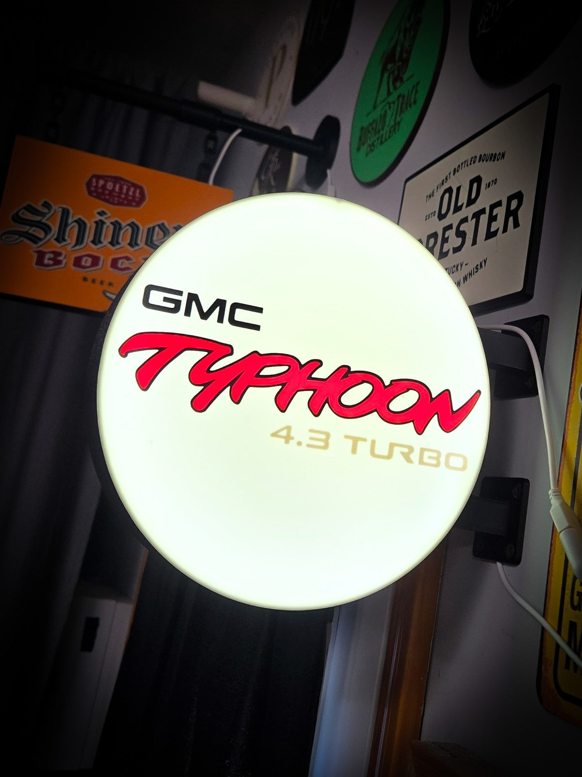 GMC TYPHOON 4.3 TURBO 12 Inch Light Box LED Sign 3D Printed Wall Decor Man Cave