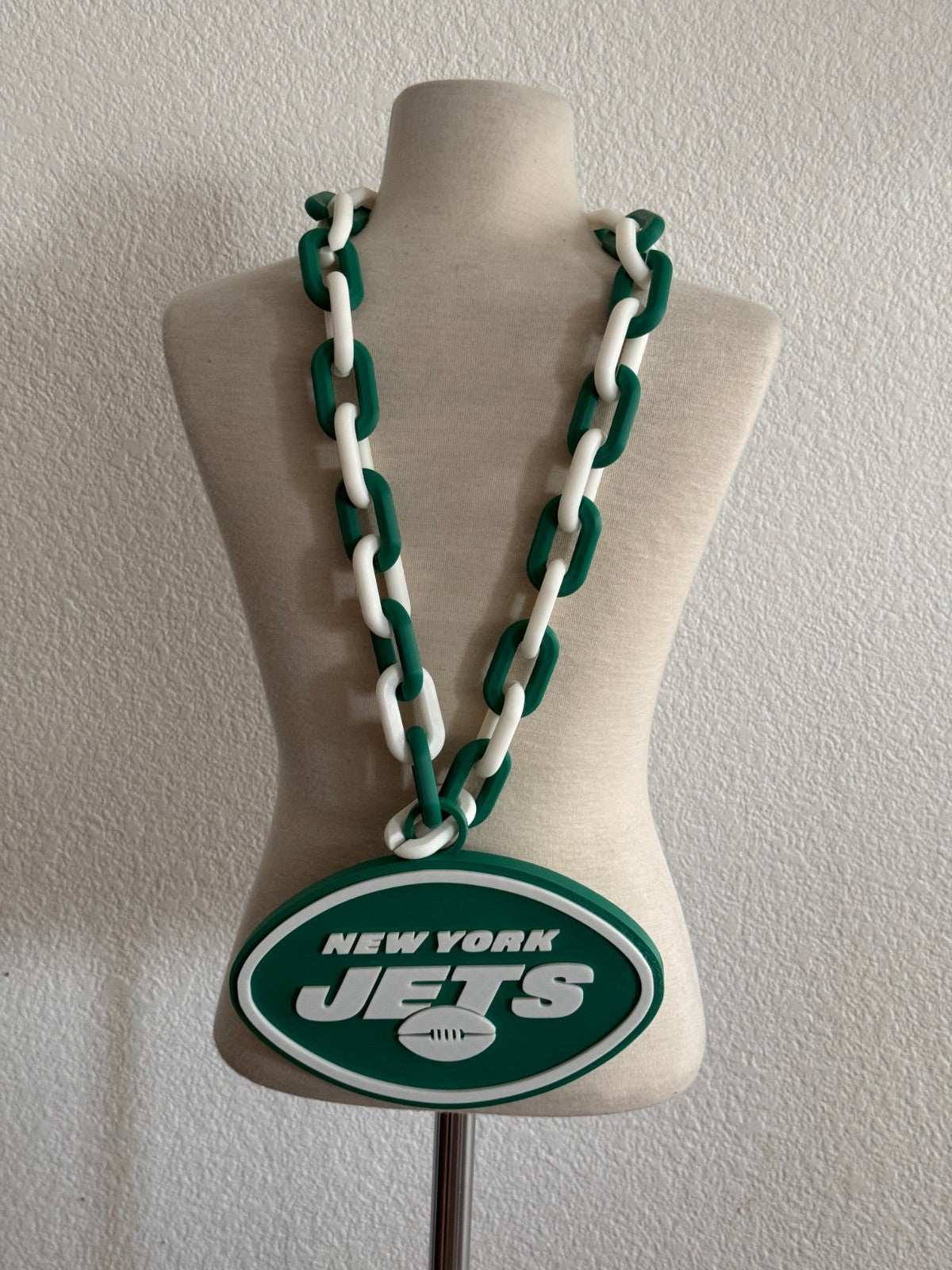 New York Jets Oversized Logo Necklace, Pendant Handmade 3D Printed