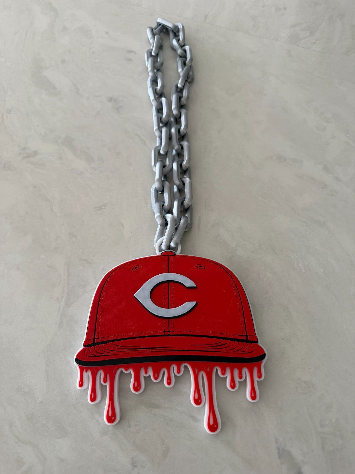 Cincinnati Reds Drip Baseball Cap Hype Chain Hand Made 3D Printed