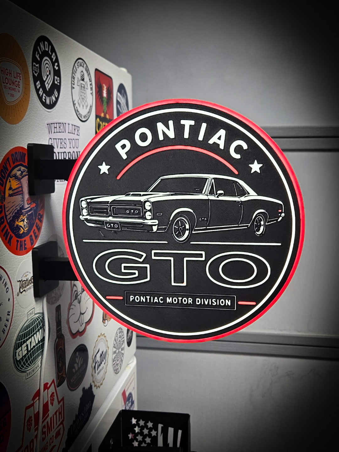 PONTIAC GTO 12 Inch Light Box LED Sign 3D Printed Wall Decor Man Cave Garage