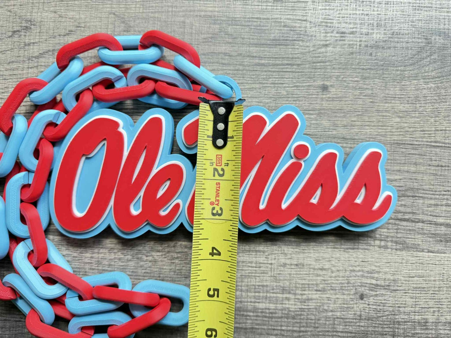 Ole Miss Rebels Logo Oversized Necklace, Hype Chain [Made To Order]
