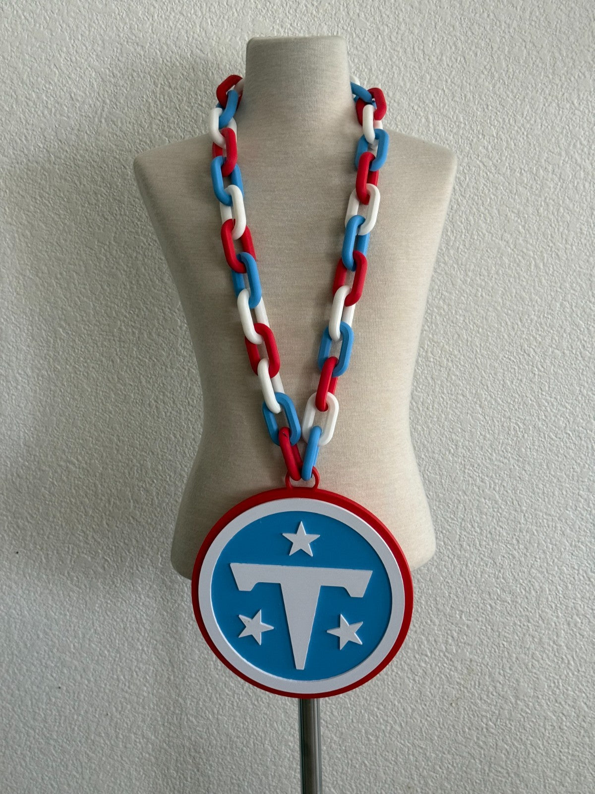 Tennessee Titans Hype Oversized Logo Pendant Turnover Chain HandMade 3D Printed