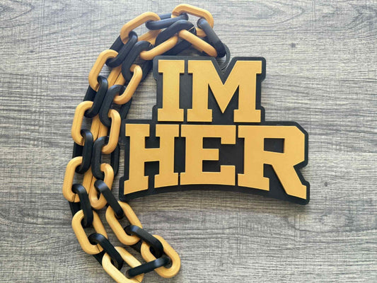 Im Her Logo Oversized Necklace, Hype Chain
