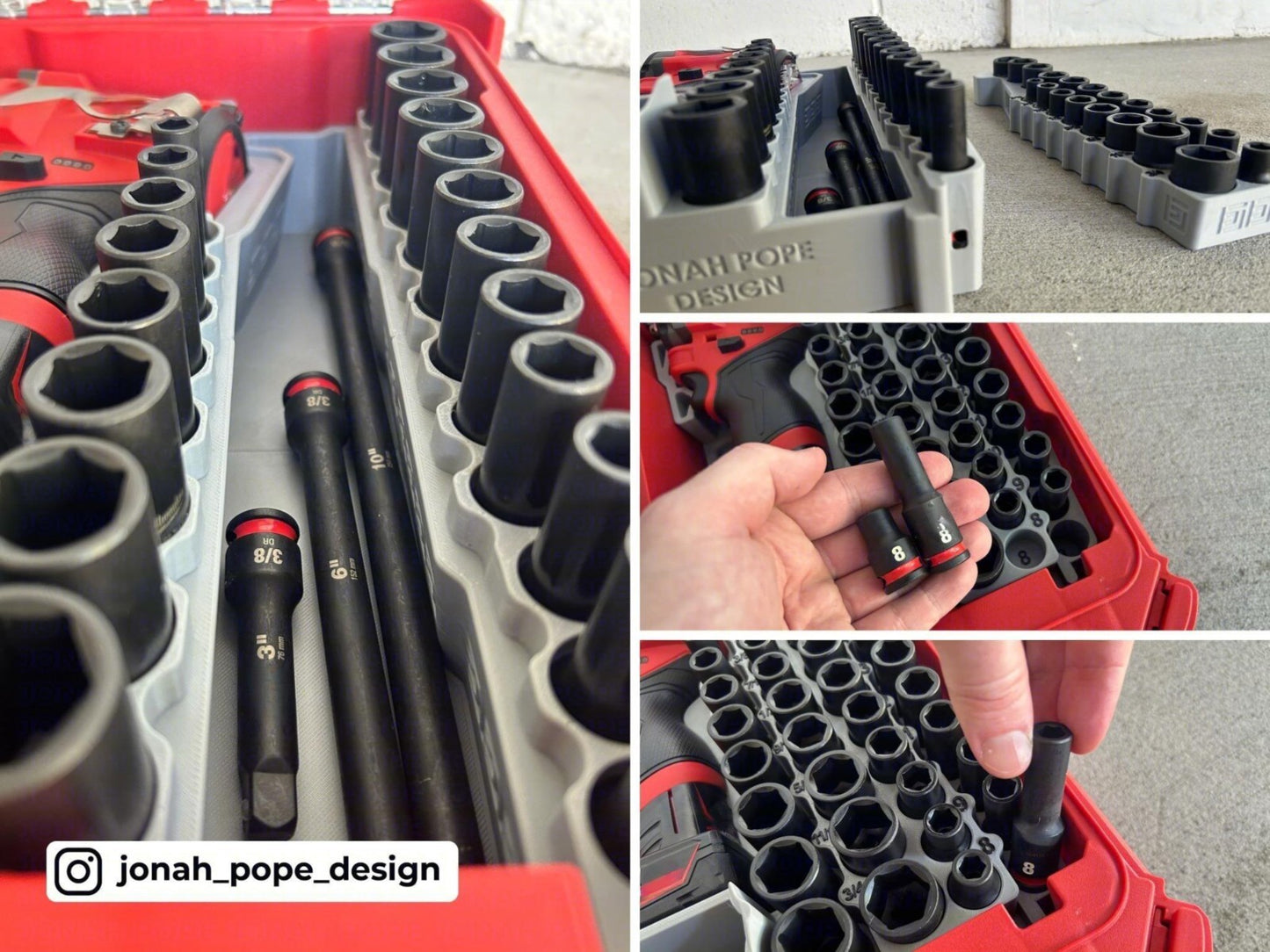 Jonah Pope Design Insert for use with Milwaukee Packout & GEN2 M12 Stubby Impact