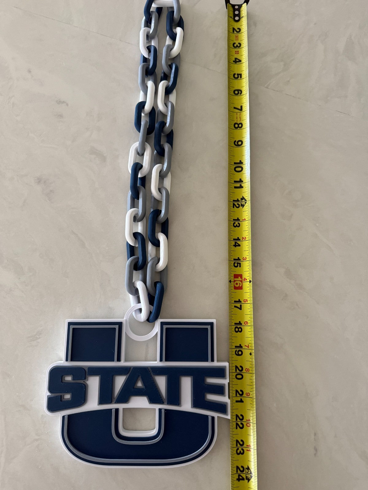 Utah State Aggies Logo Oversized Necklace Hype Pendant Chain HandMade 3D Printed