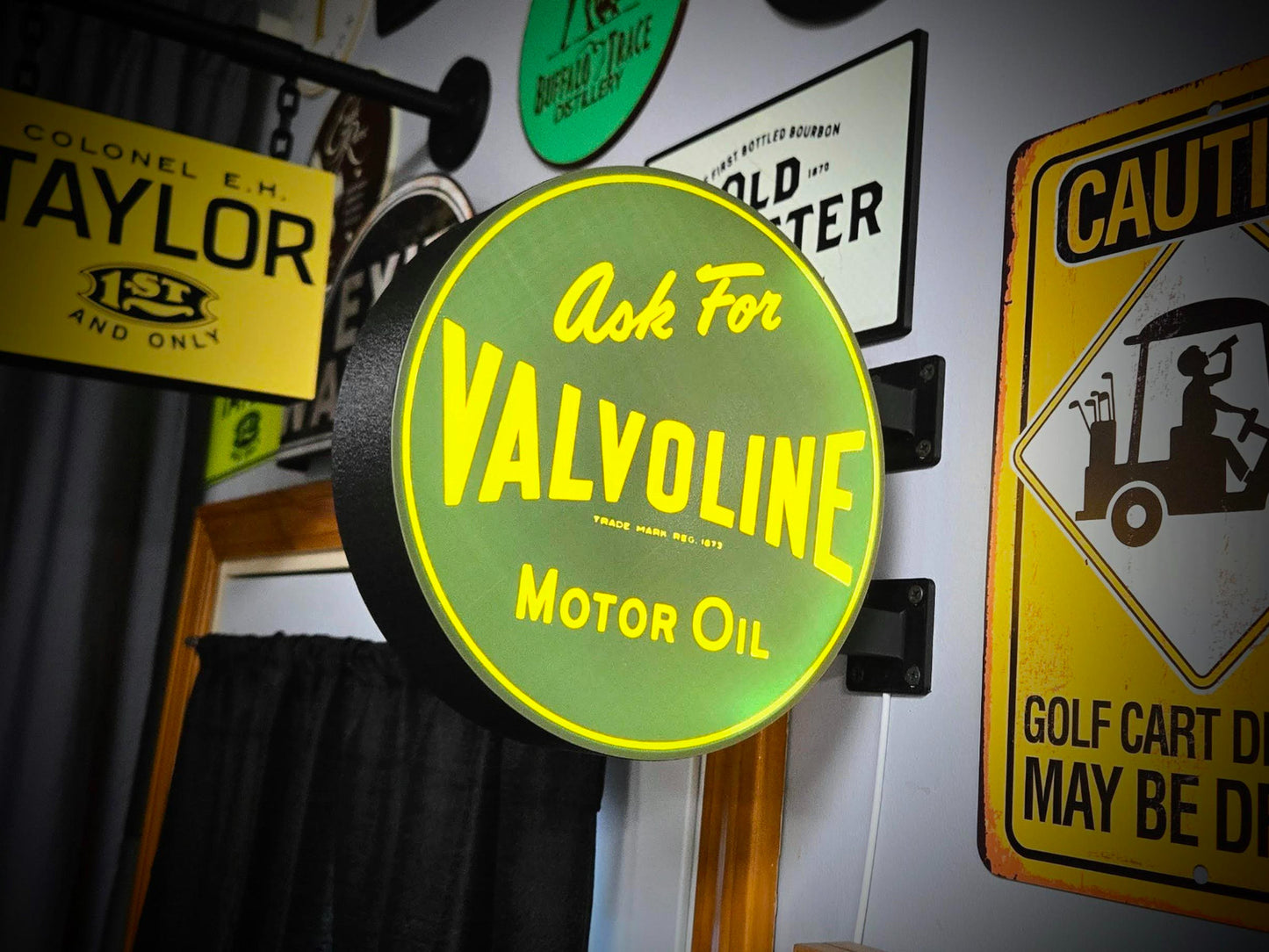 VALVOLINE OIL 12 Inch Light Box LED Sign 3D Printed Wall Decor Man Cave Garage