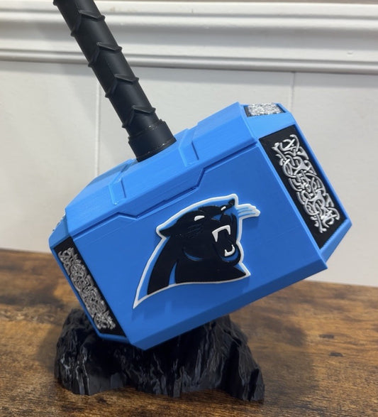 13” Carolina Panthers Thor Hammer Decoration NFL football Gifts Man Cave Desk