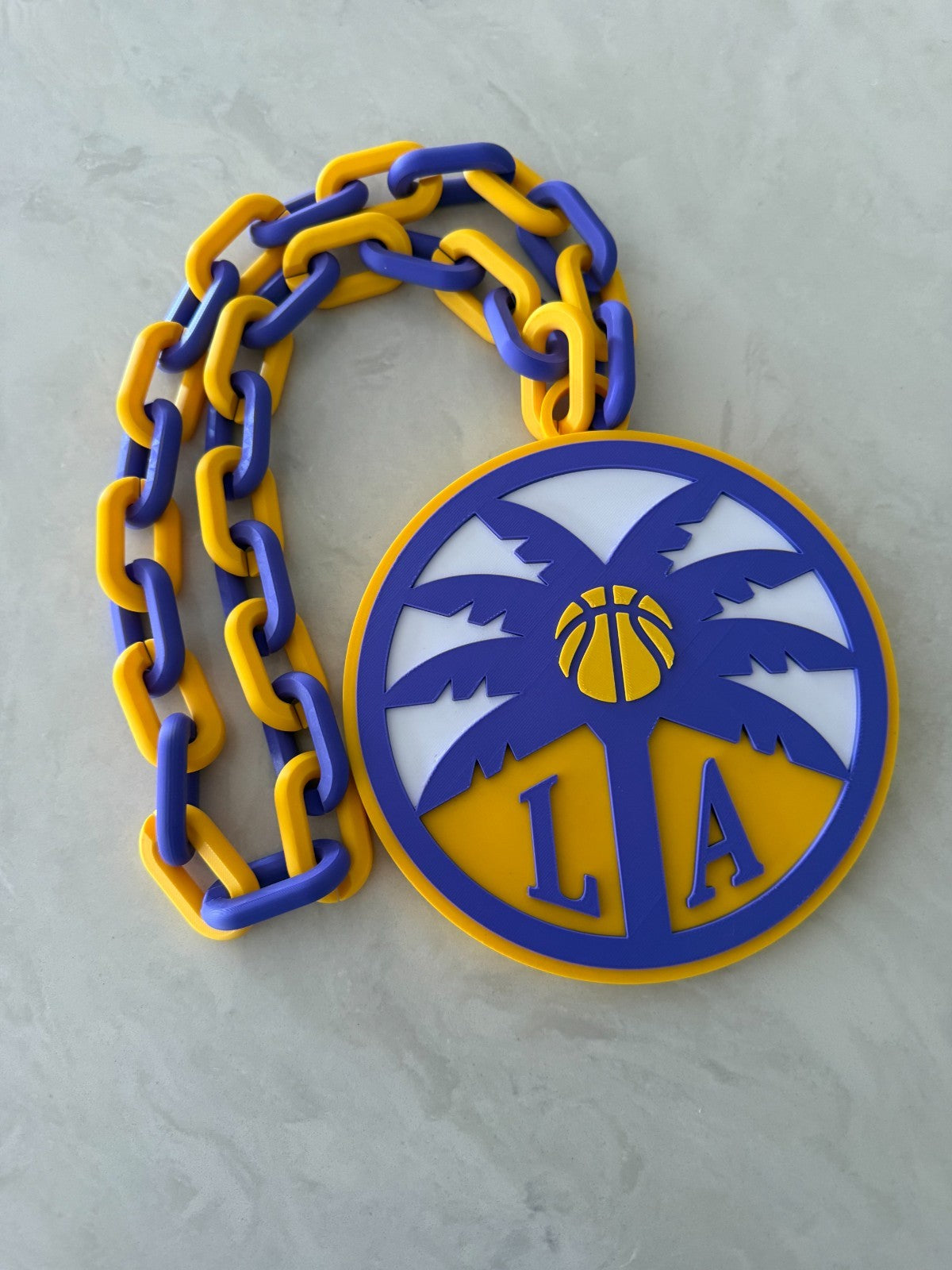 Los Angeles Sparks Oversized Necklace Hype Turnover Chain WNBA HandMade 3D Print