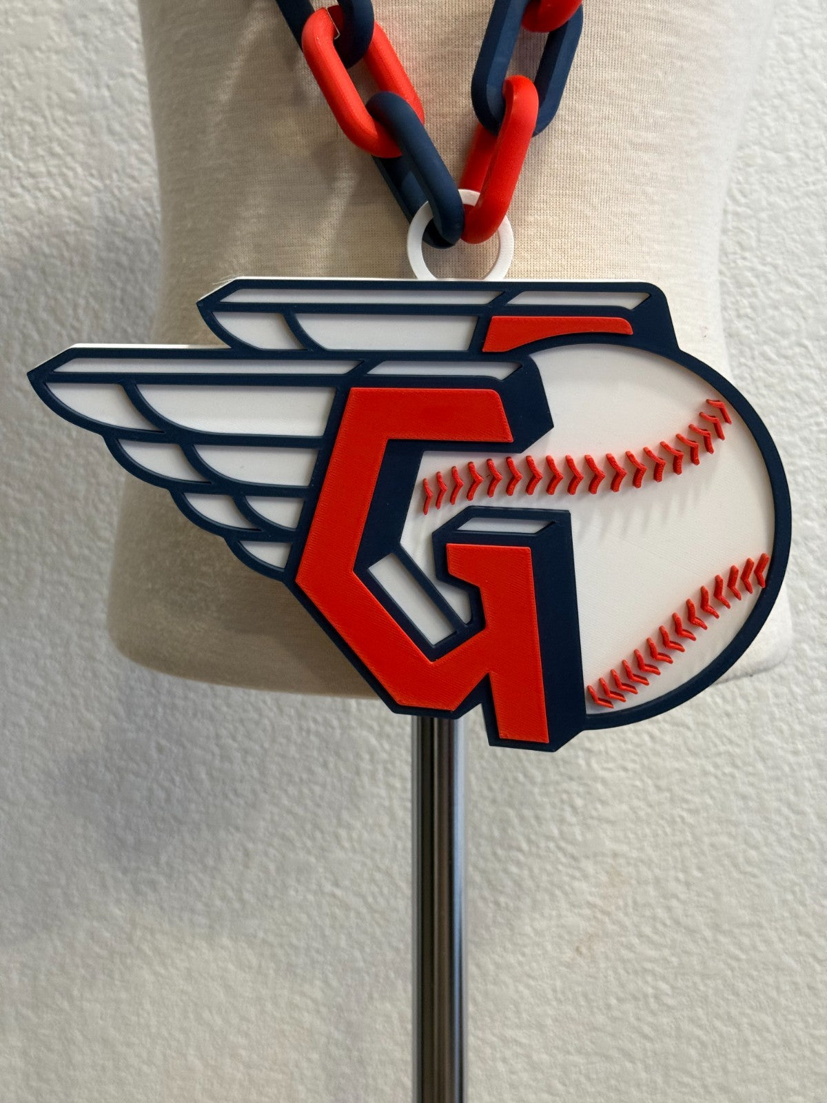 Cleveland Guardians Oversized Logo Necklace Fan Chain