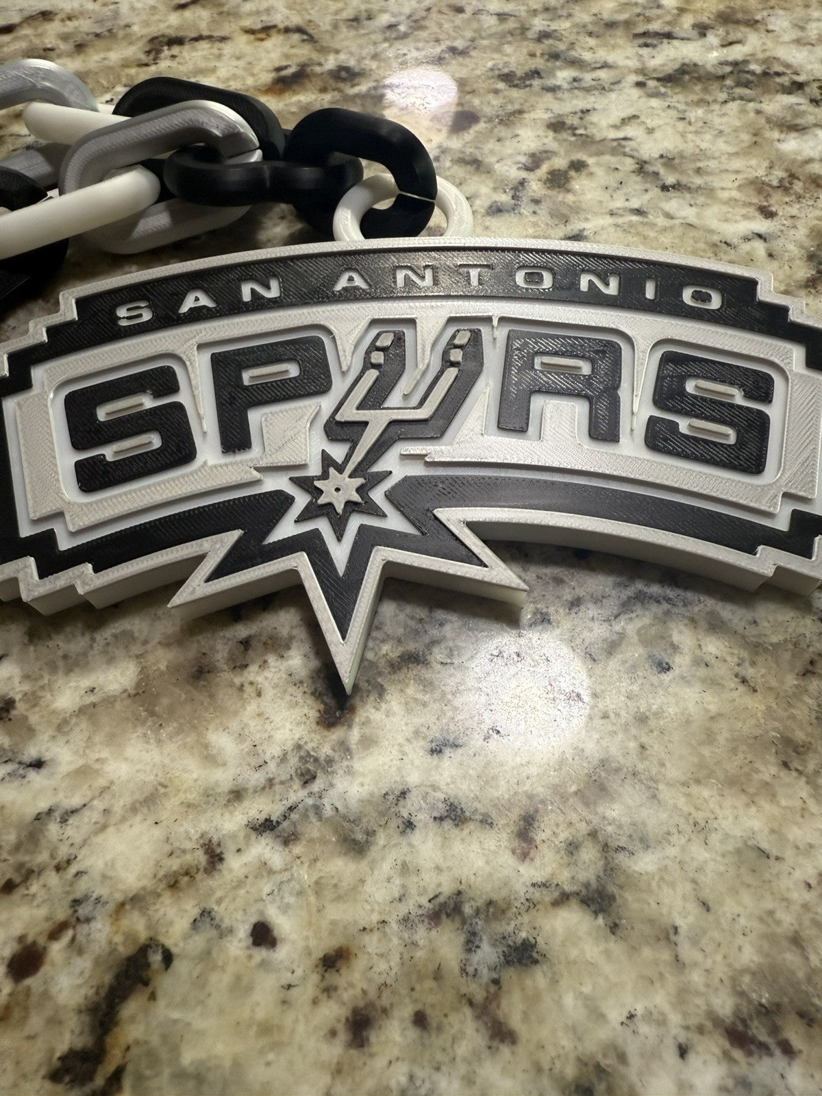 San Antonio Spurs Chain 3d Printed Hype Chain. Throw Back Custom