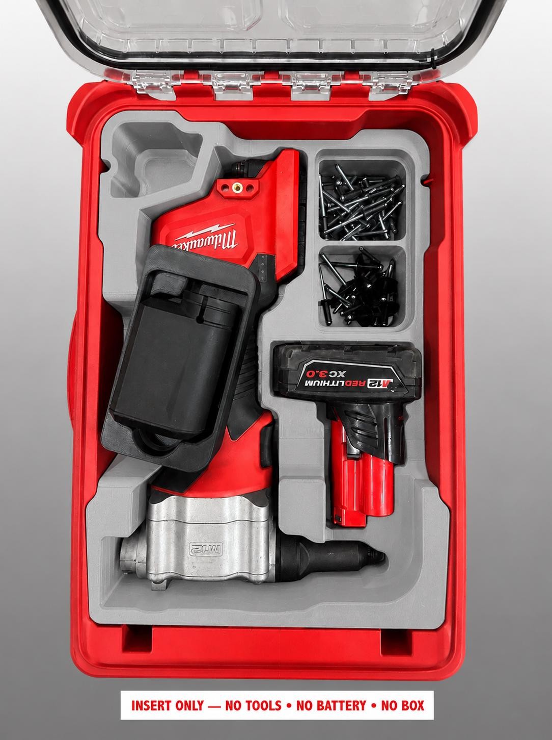 Milwaukee Packout Insert for M12 Cordless Rivet Tool | 3D Printed Organizer
