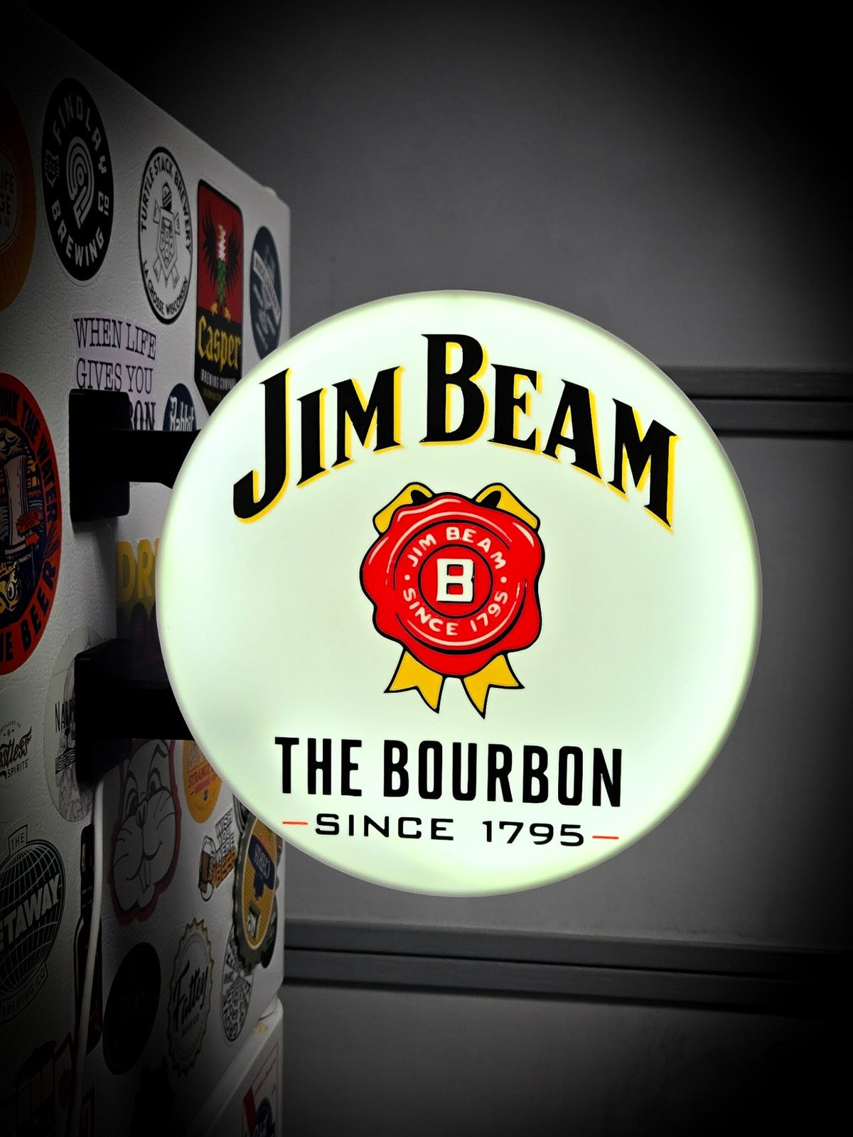 JIM BEAM 12 Inch Light Box LED Sign 3D Printed Wall Decor Man Cave Garage