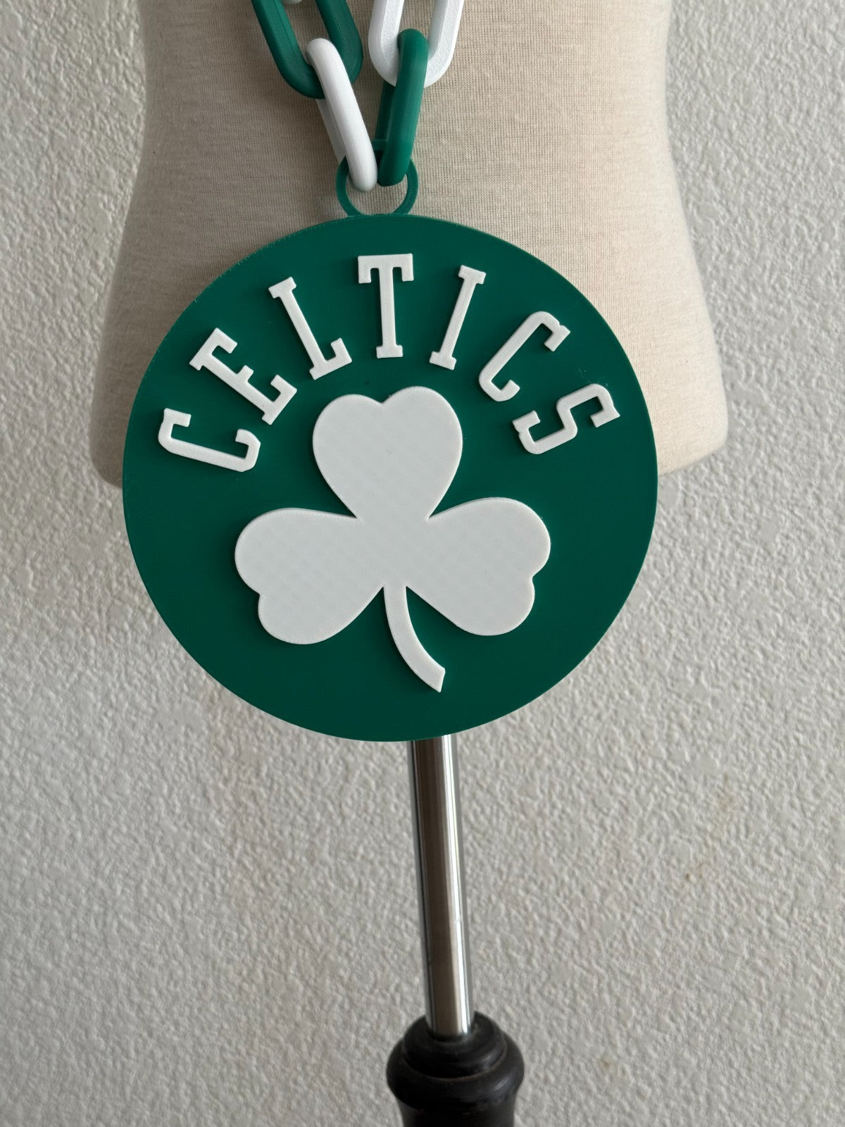 Boston Celtics Fan Chain Necklace 3D Printed Oversized NBA Turnover Chain Green