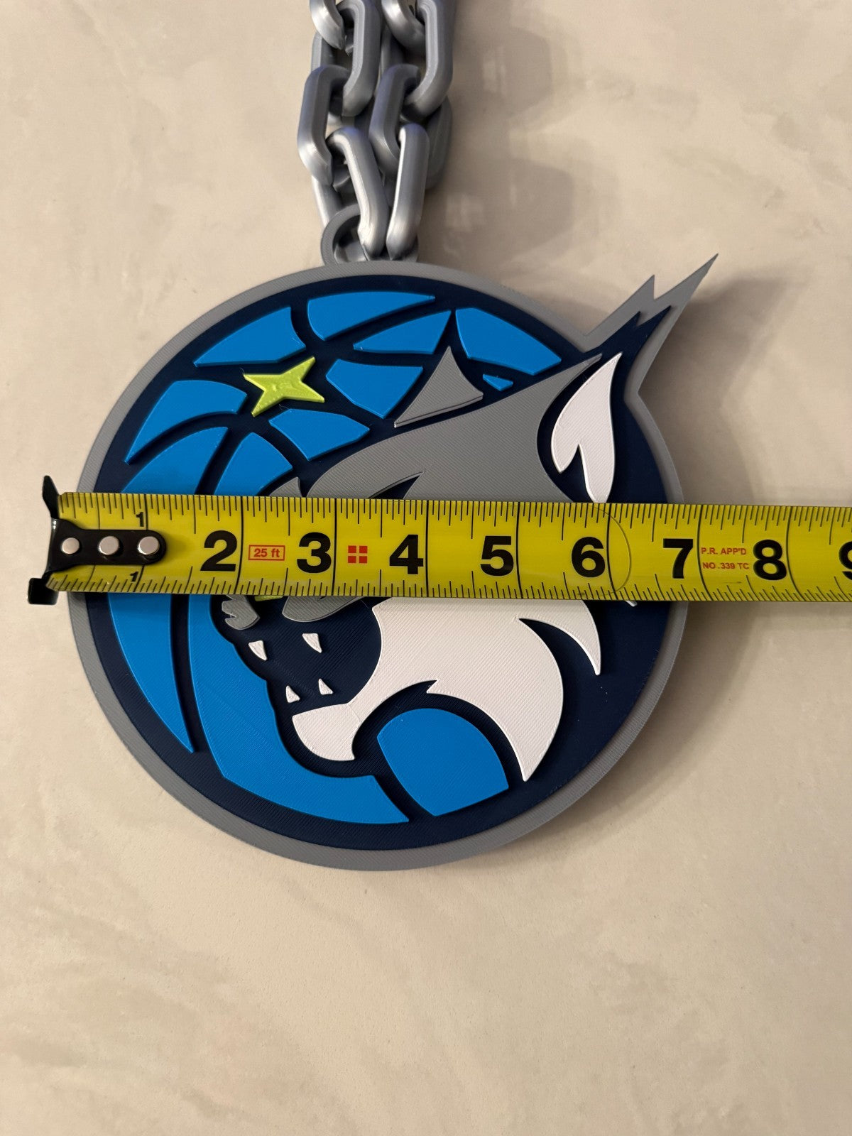 Minnesota Lynx Oversized Logo Necklace Turnover  Hype Chain WNBA Handmade 3D