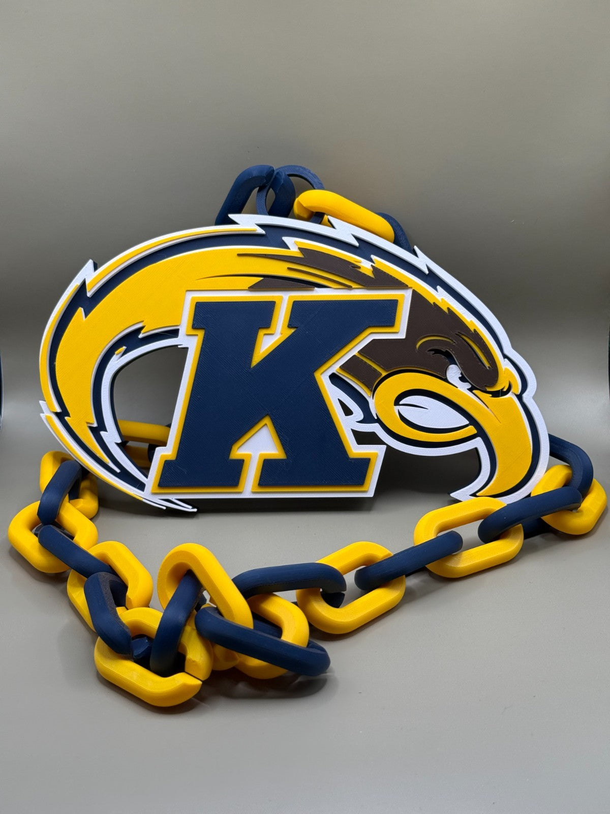 Kent State Golden Flashes Hype Logo Oversized Necklace Chain HandMade 3D Printed