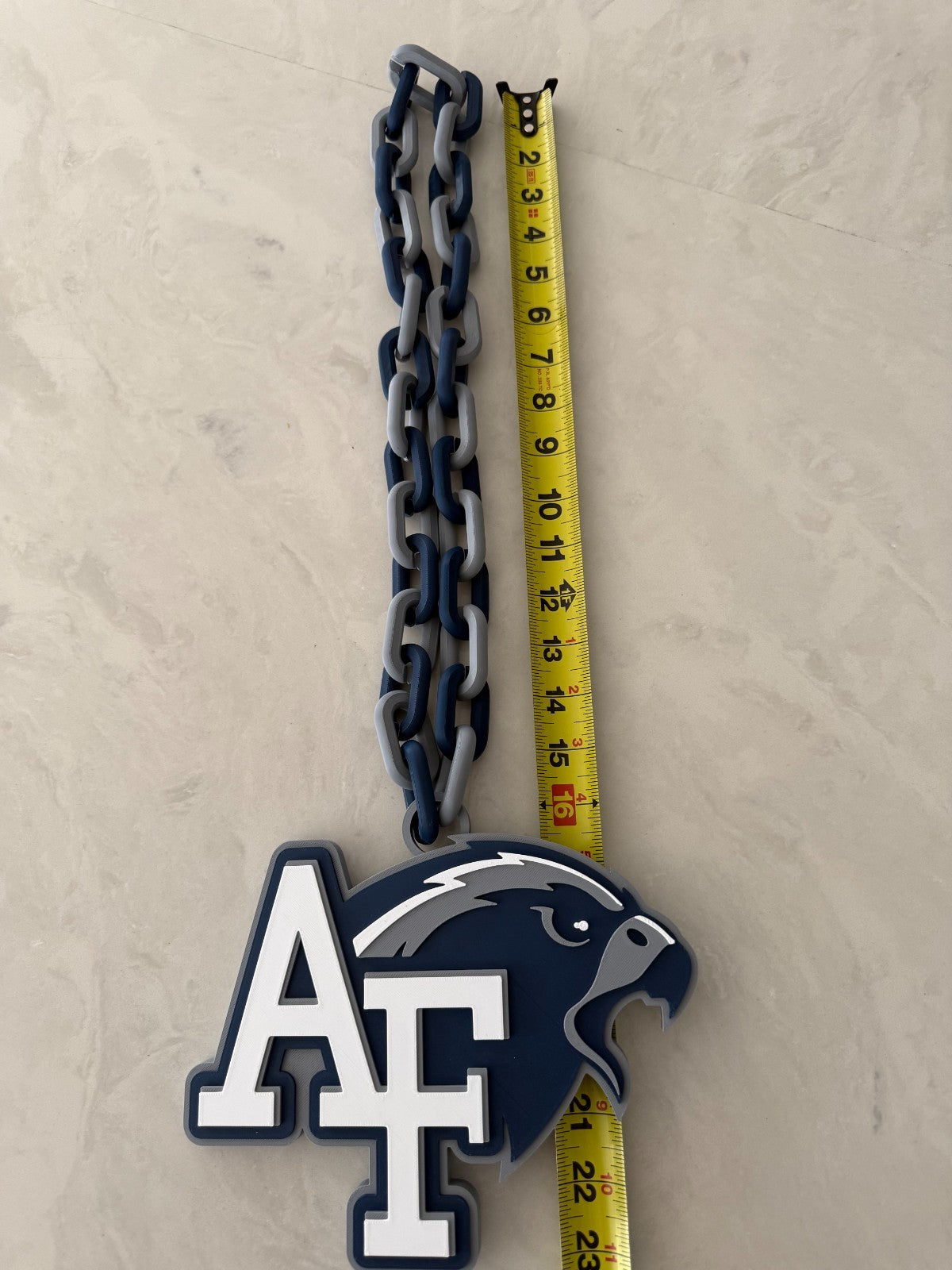 Air Force Falcons Logo Oversized Necklace  Turnover Chain HandMade 3D Printed