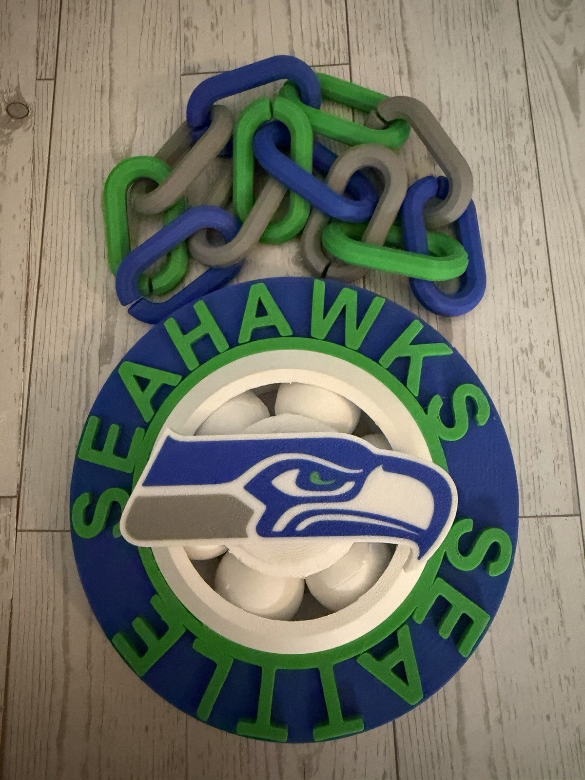 Seattle Seahawks Custom Spinner Pendant Necklace42”Chain Link Chain3DPrintedPLA