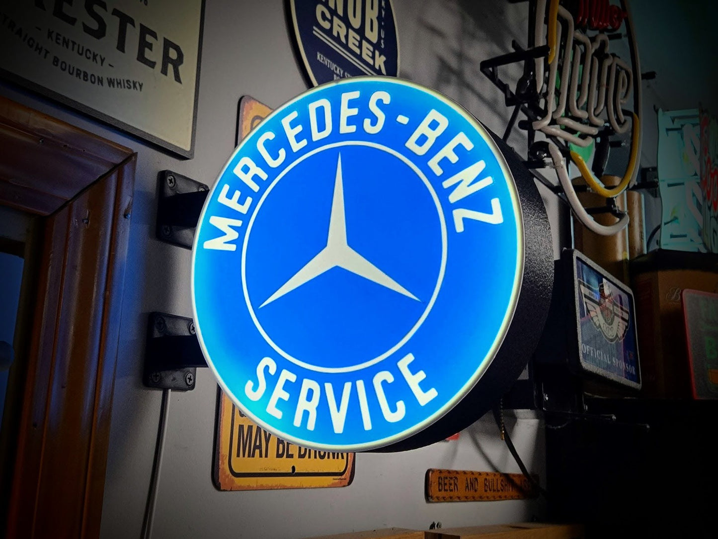 MERCEDES BENZ 12 Inch Light Box LED Sign 3D Printed Wall Decor Man Cave Garage