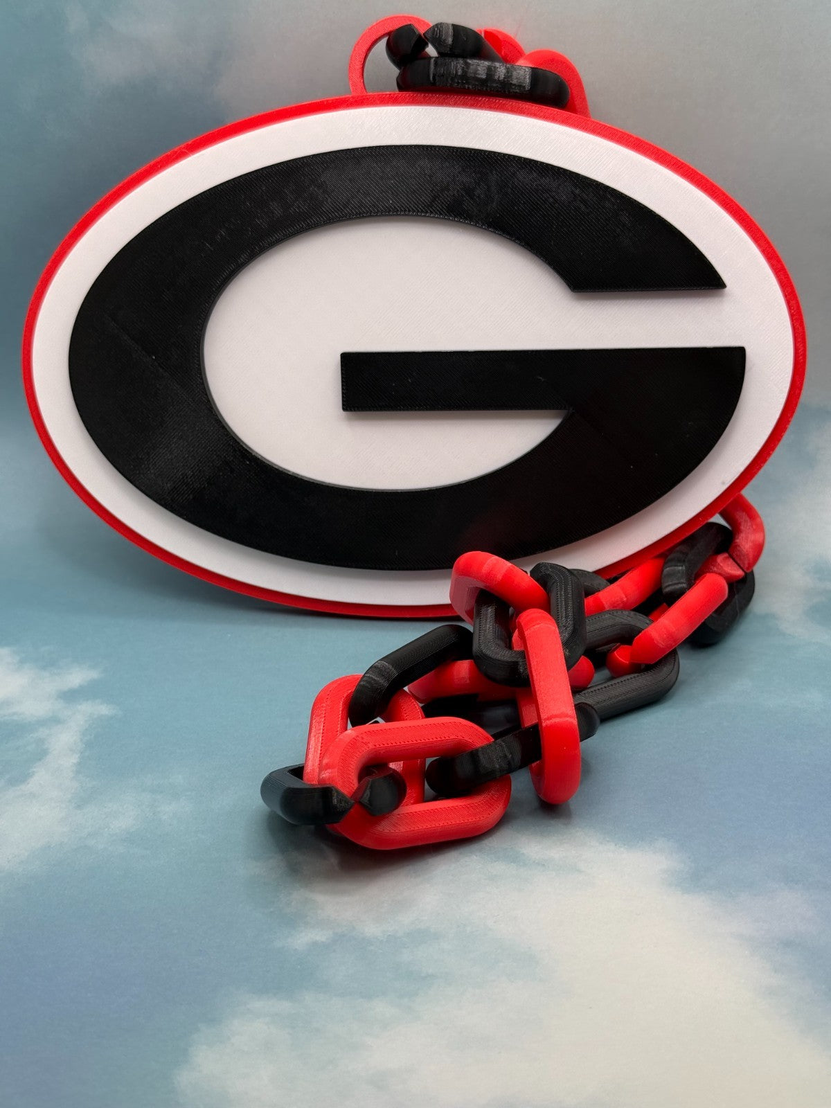 Georgia Bulldogs Logo Oversized Necklace, Hype Pendant Chain