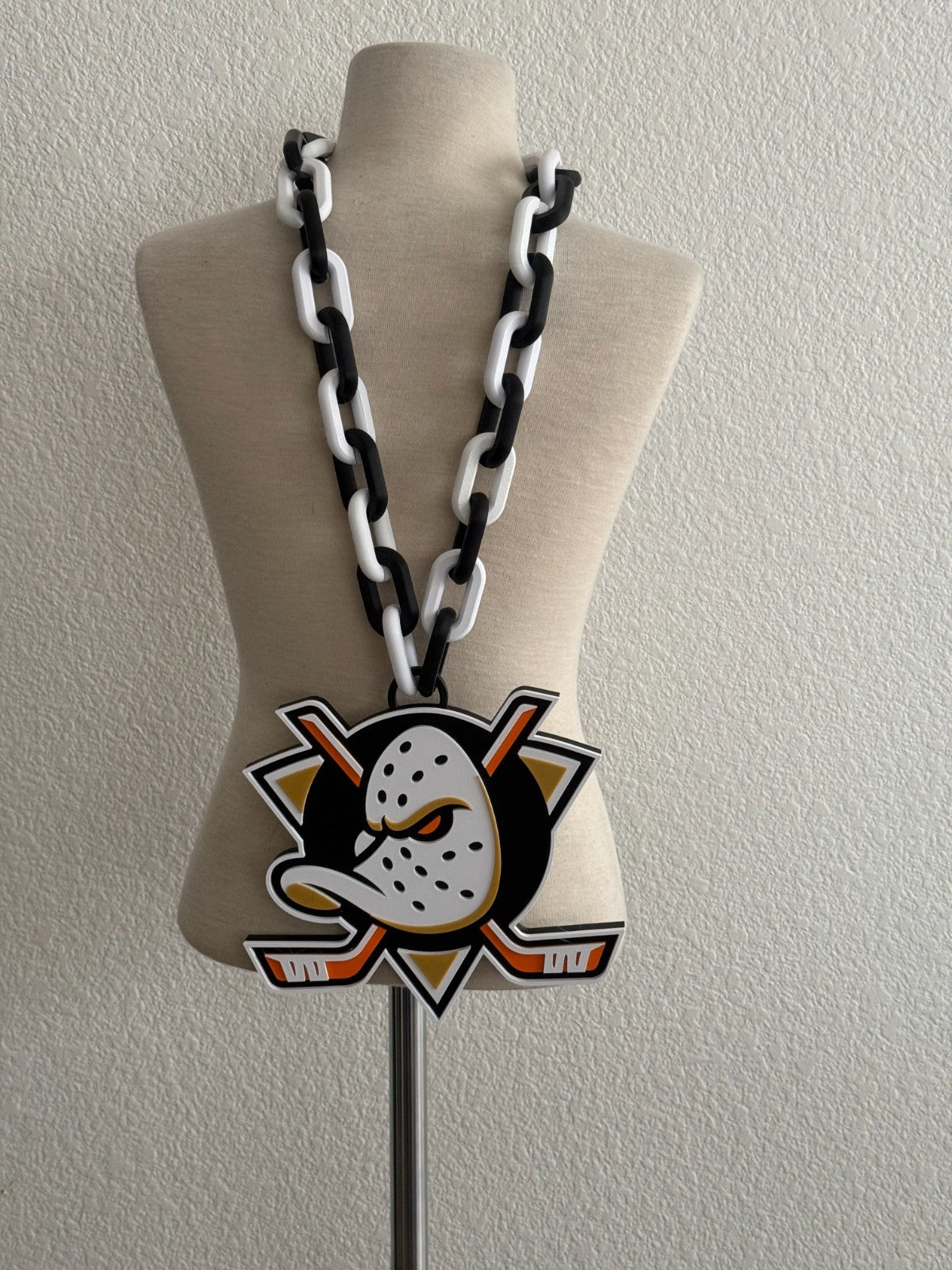 Anaheim Ducks New Oversized Necklace, Chain Fan Support Quack, quack, quack