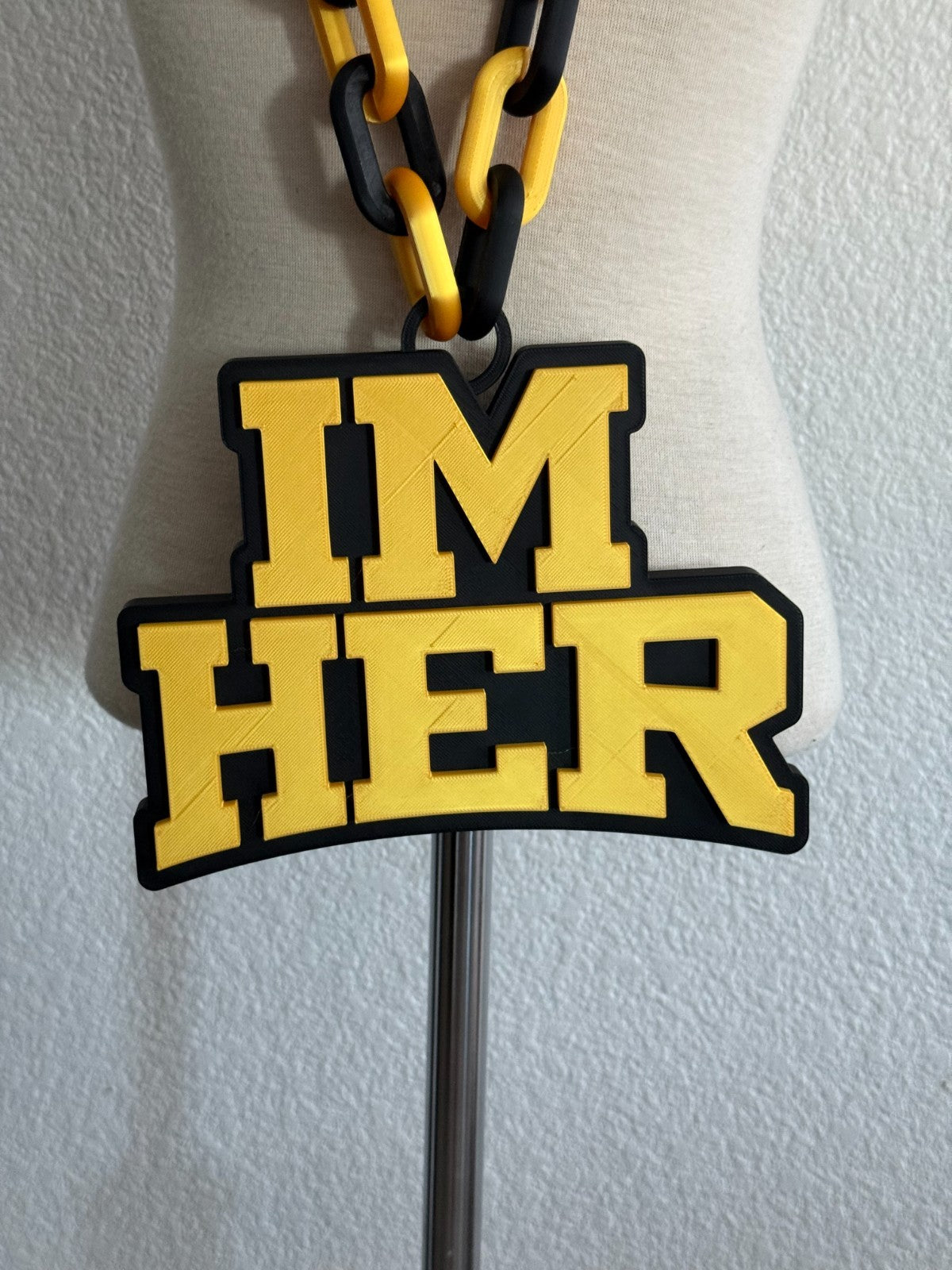 I'm Her Logo Oversized Necklace Hype Chain Handmade 3D Printed