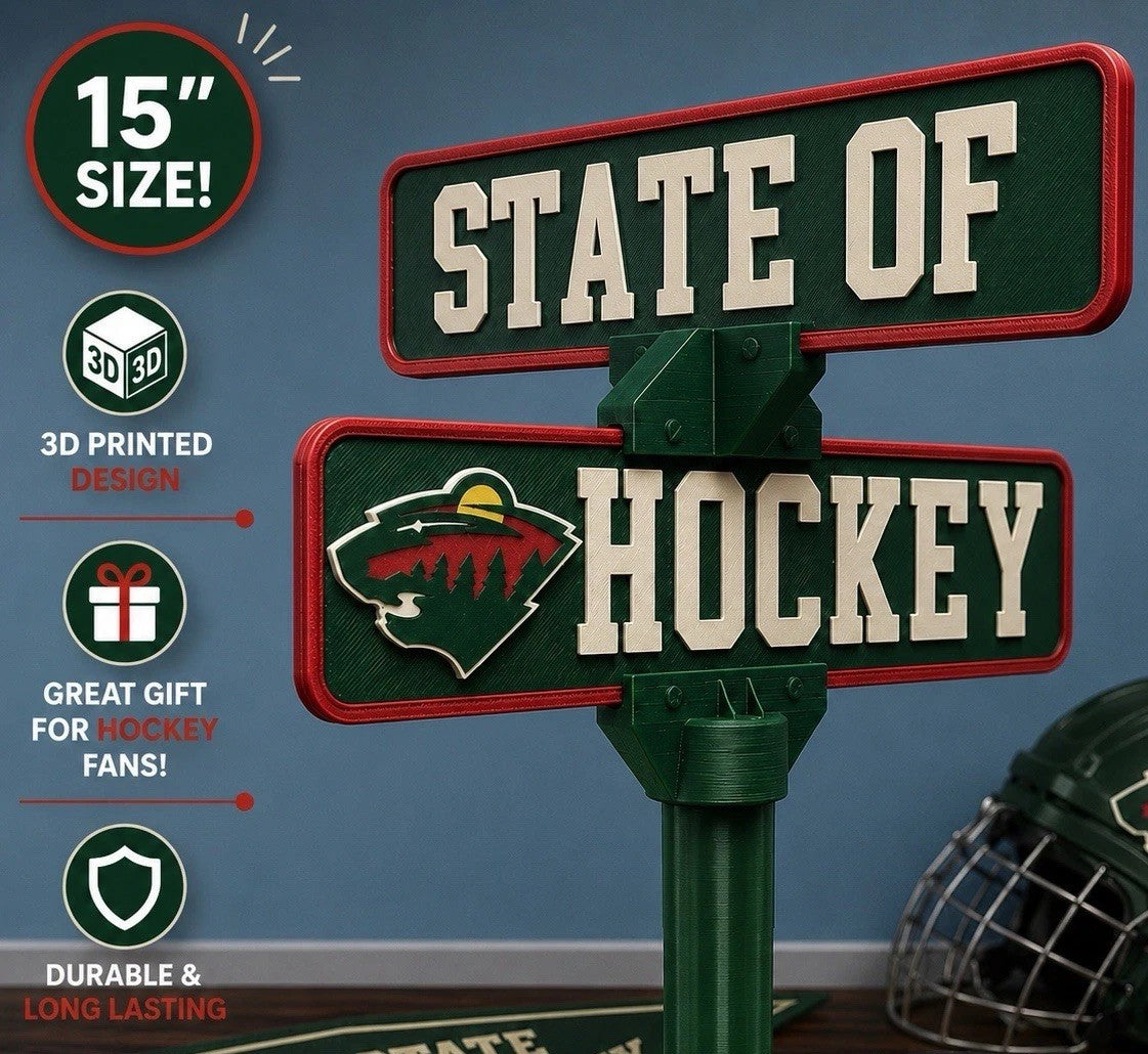Minnesota Wild 15” Street Sign Office Decor Man Cave Fan Gift Memorabilia Decor