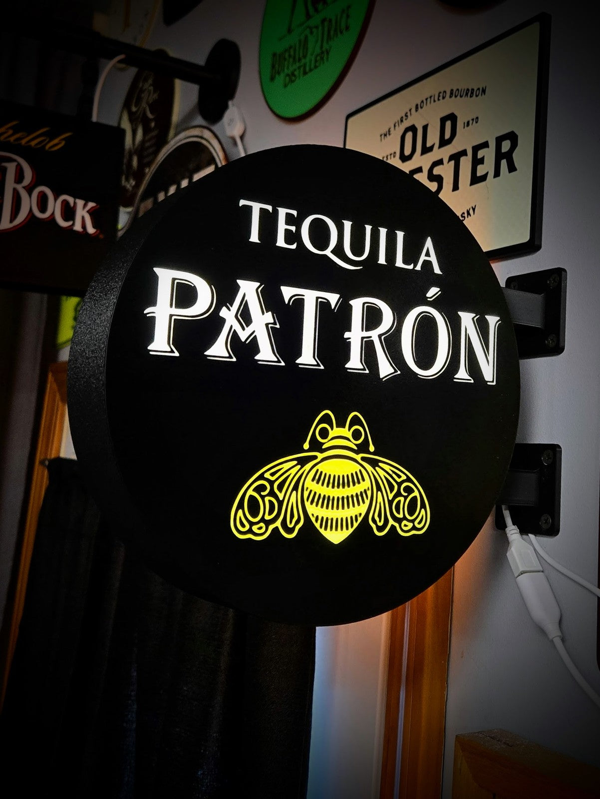 PATRÓN 12 Inch Light Box LED Sign 3D Printed Wall Decor Man Cave Garage